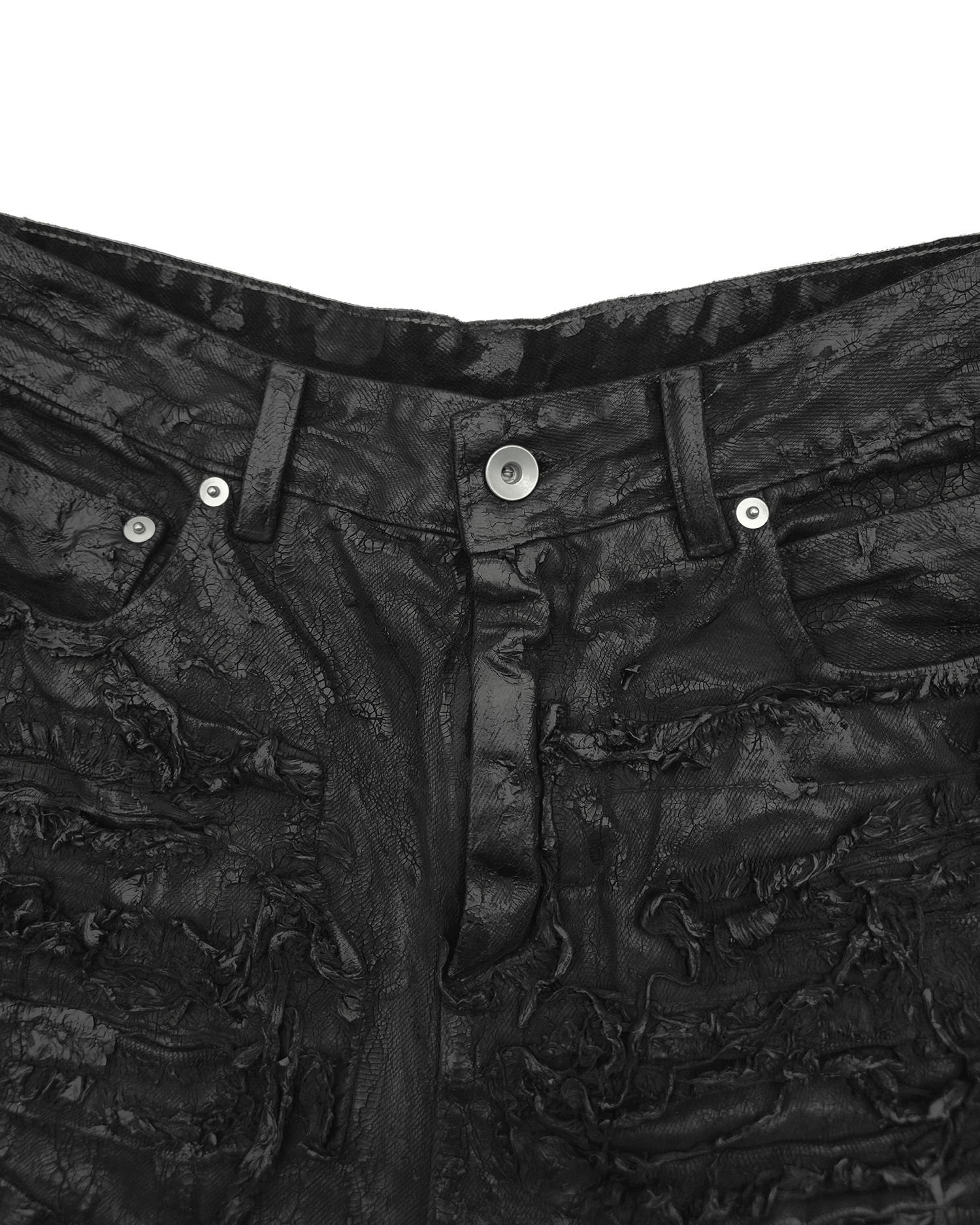 Rick Owens Rick Owens Coated Denim Distressed Cut Off Shorts Size 30" / US 8 / IT 44 - 5 Thumbnail