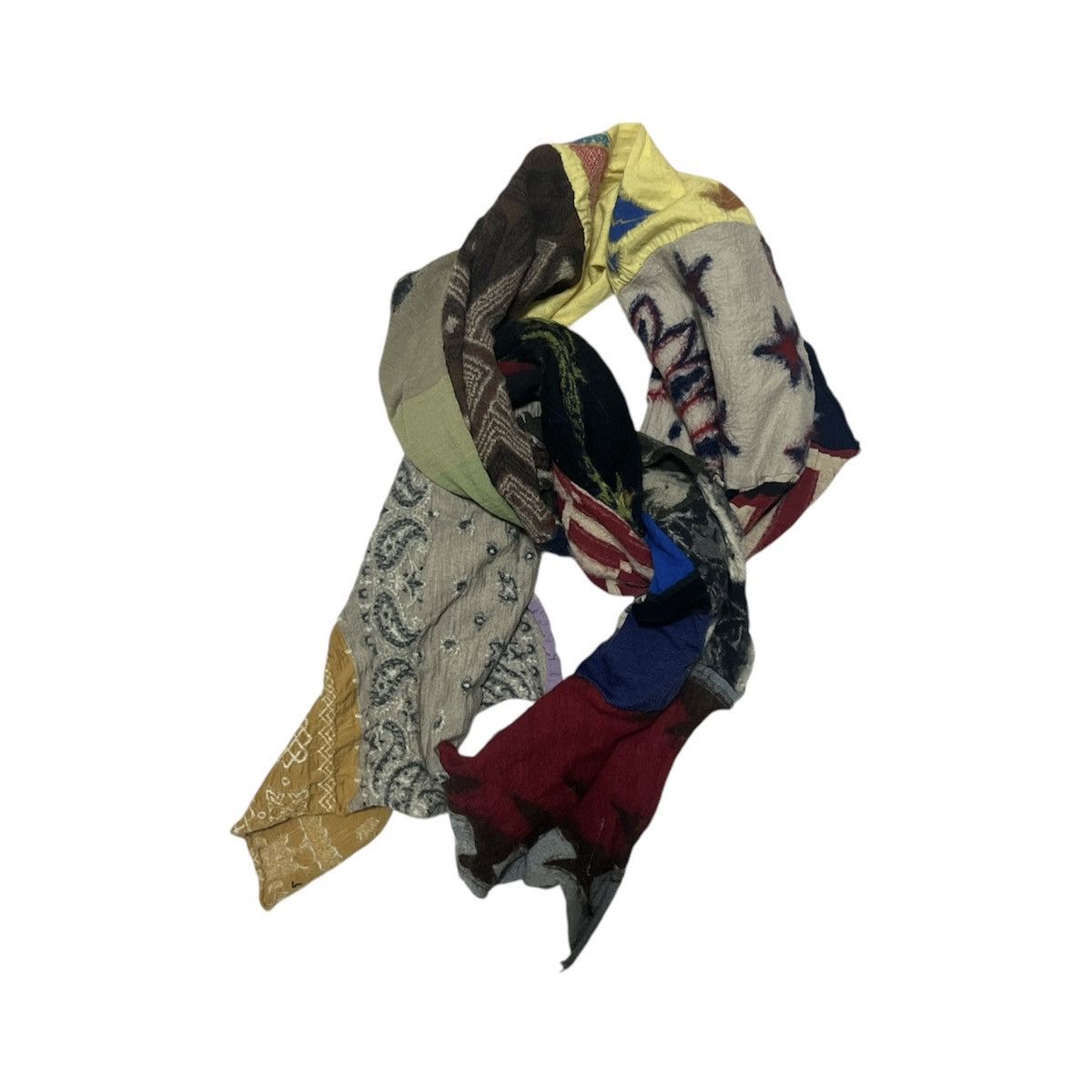 Kapital handcraft patchwork wool scarf