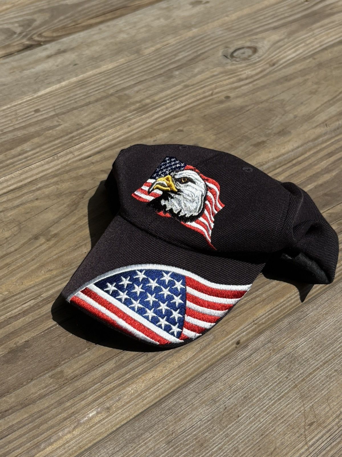 Vintage USA dad cap American flag bald eagle Size ONE SIZE - 1 Thumbnail