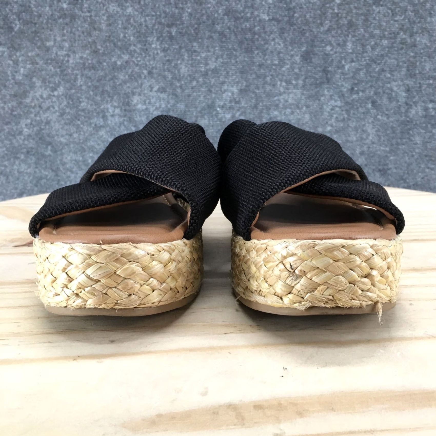 Vintage Universal Thread Sandals Womens 9 Platform Espadrille Brown Canvas Wedge Heels Size US 9 / IT 39 - 7 Thumbnail