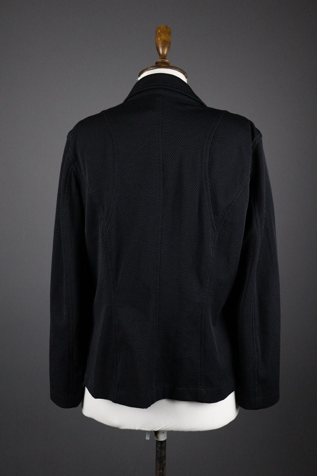 Designer Marc Cain Black Textured 2 Button Blazer Jacket Size 6 Size M / US 6-8 / IT 42-44 - 5 Thumbnail