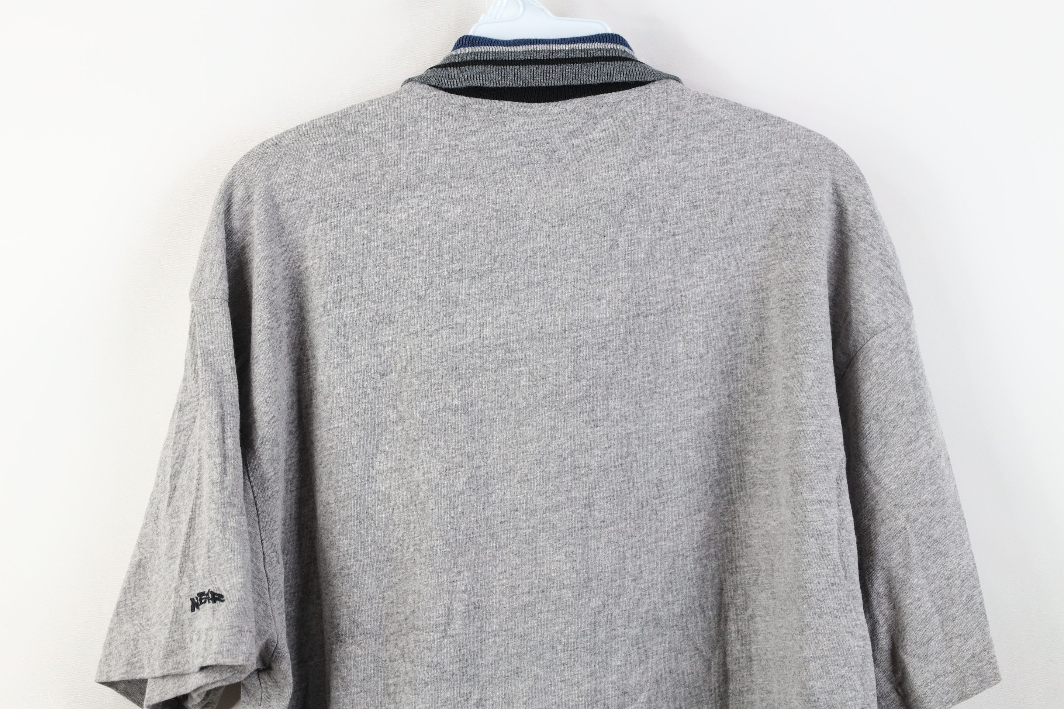 No Fear Vintage 90s No Fear 1/4 Half Zip Collared Polo Shirt Gray Size US M / EU 48-50 / 2 - 13 Thumbnail