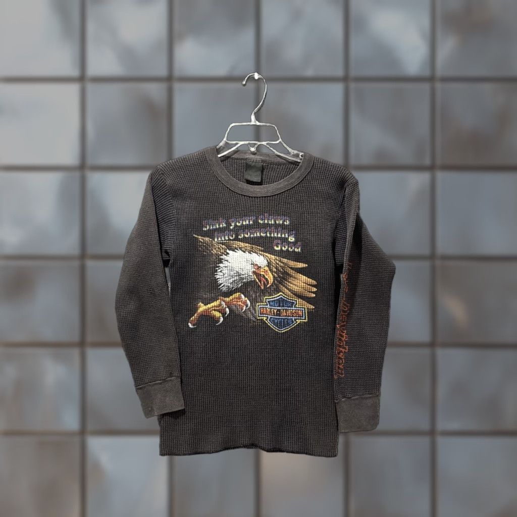 Harley Davidson VINTAGE Harley-Davidson T-Shirt 3D Emblem 80s Thermal Men M Black Shirts Mens Size US M / EU 48-50 / 2 - 1 Thumbnail