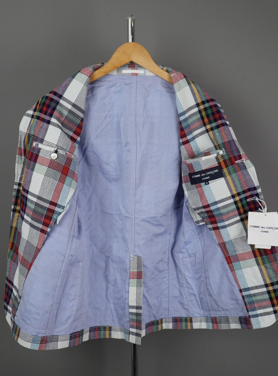 Comme des Garcons × Comme des Garcons Homme Comme Des Garcons Homme - Multi Color Flannel Blazer Men’s Size 44S - 13 Thumbnail