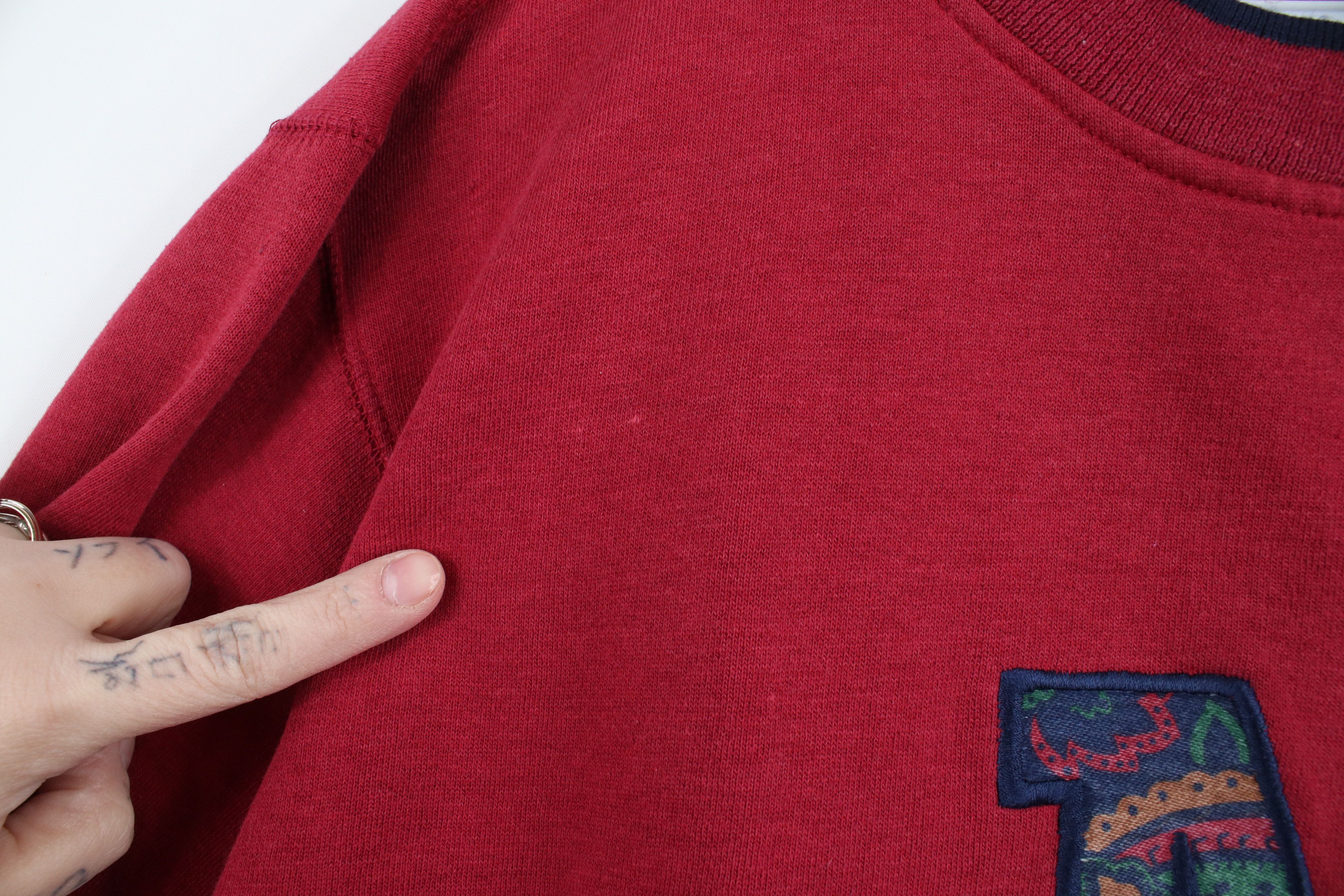 Disney × Vintage Vintage 90s Disney Paisley Mickey Mouse Sweatshirt Red Size L / US 10 / IT 46 - 7 Thumbnail