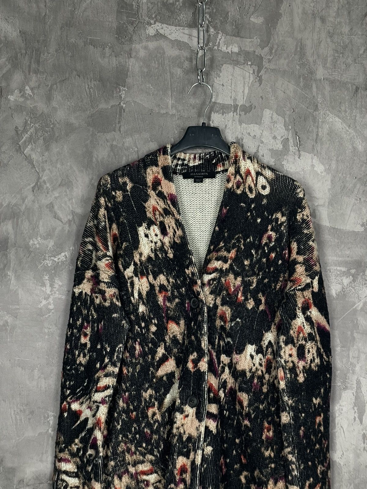 Allsaints AllSaints Cotton Oversized Mesh Y2K Coloured Cardigan Size US XS / EU 42 / 0 - 2 Thumbnail