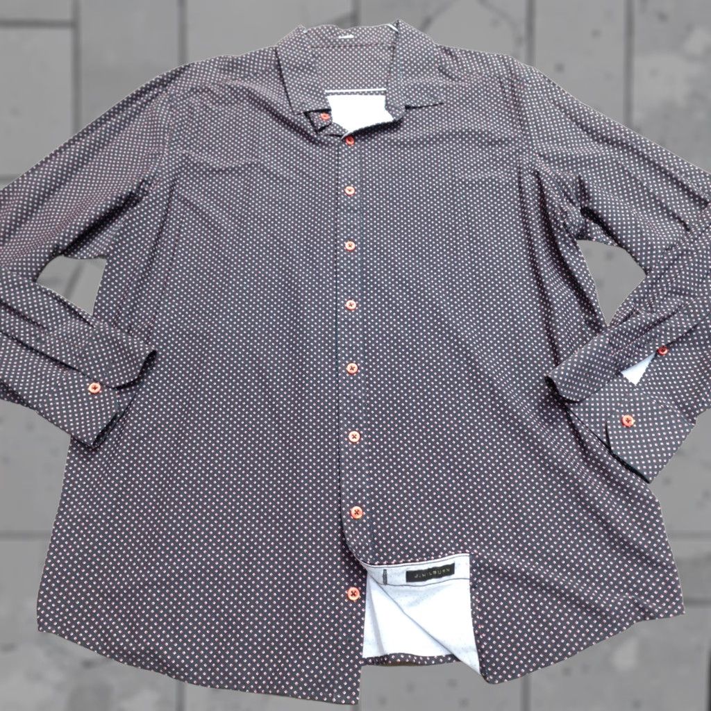 Vintage J.Hilburn Shirt 2XL Black Polka Dot Performance Nylon Elastane Button-Down Shirt Mens Long Sleeve 2XL Black Polka Dot Size US XXL / EU 58 / 5 - 1 Thumbnail