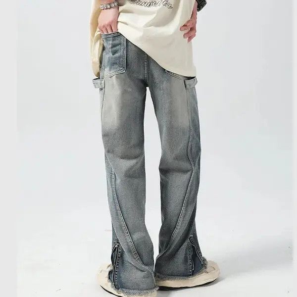 Other Straight Casual Split Zipper Leg Jeans Size US 32 / EU 48 - 4 Thumbnail