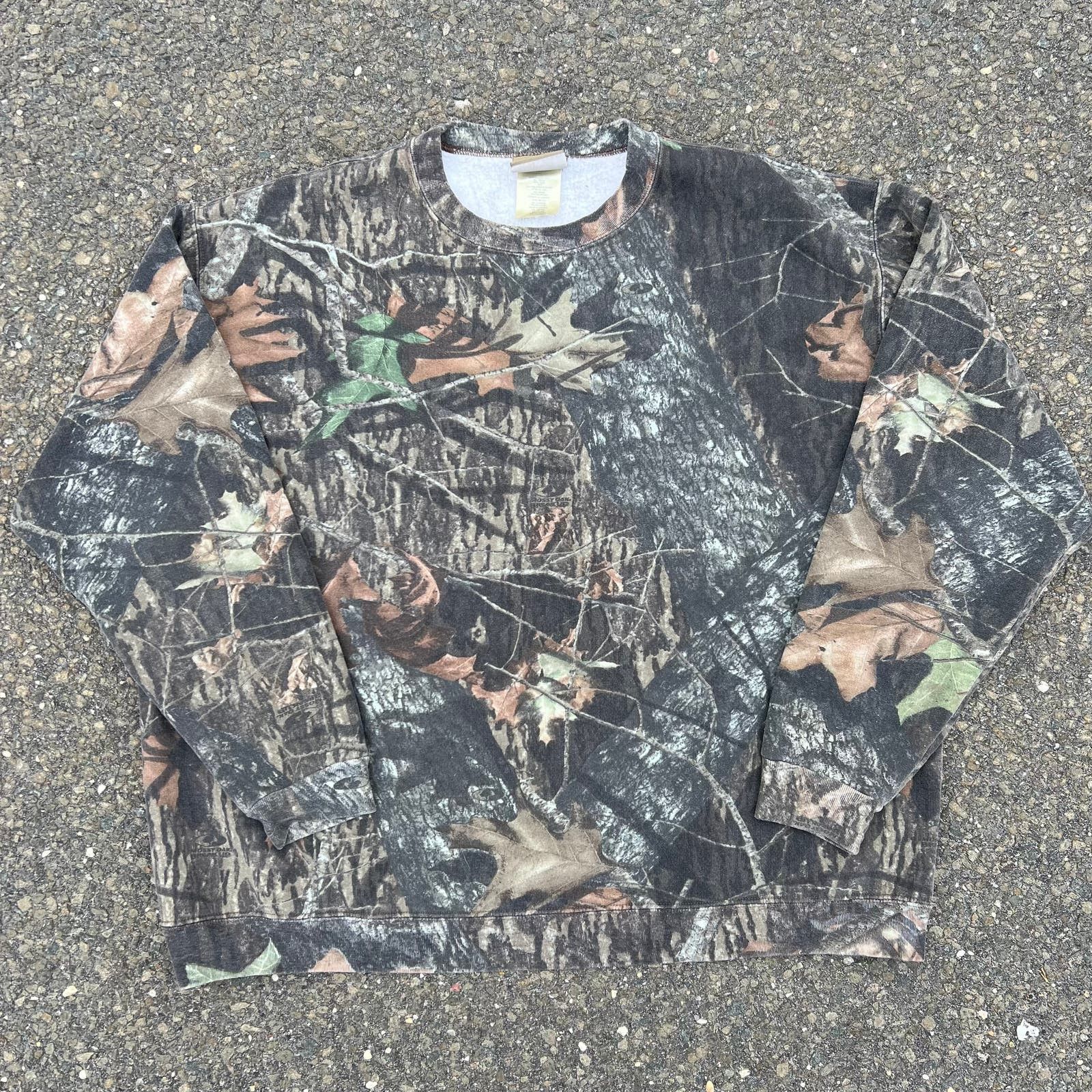 image of Jerzees Realtree Camo Blank Crewneck Sweatshirt in Green, Men's (Size 2XL)