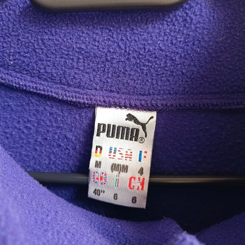 Puma Vintage 80s Puma Purple Fleece Jacket Crazy Pattern Aztec M Size US M / EU 48-50 / 2 - 6 Thumbnail