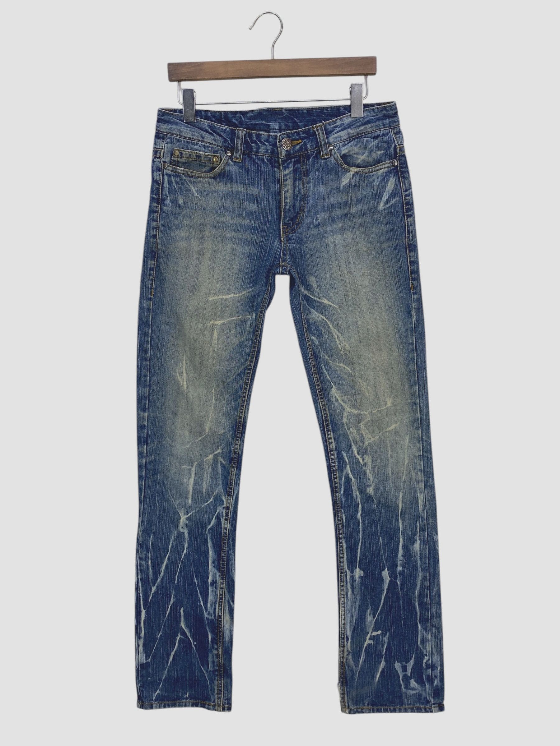 Other Acid Wash Denim Jeans Beads Stud Embellished Pants Size US 31 - 2 Thumbnail