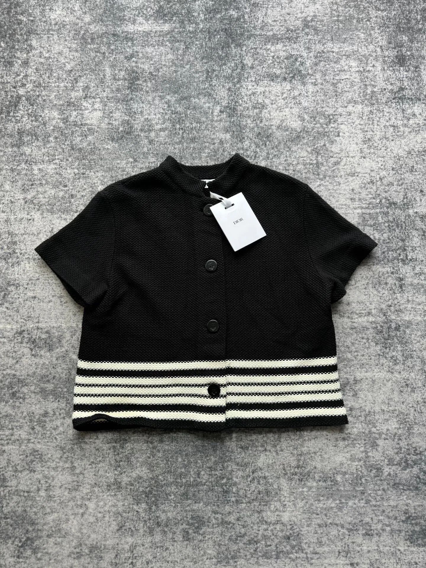 Dior Dior Black and white back slogan silk-blend knit cardigan| Size XS / US 0-2 / IT 36-38 - 1 Thumbnail