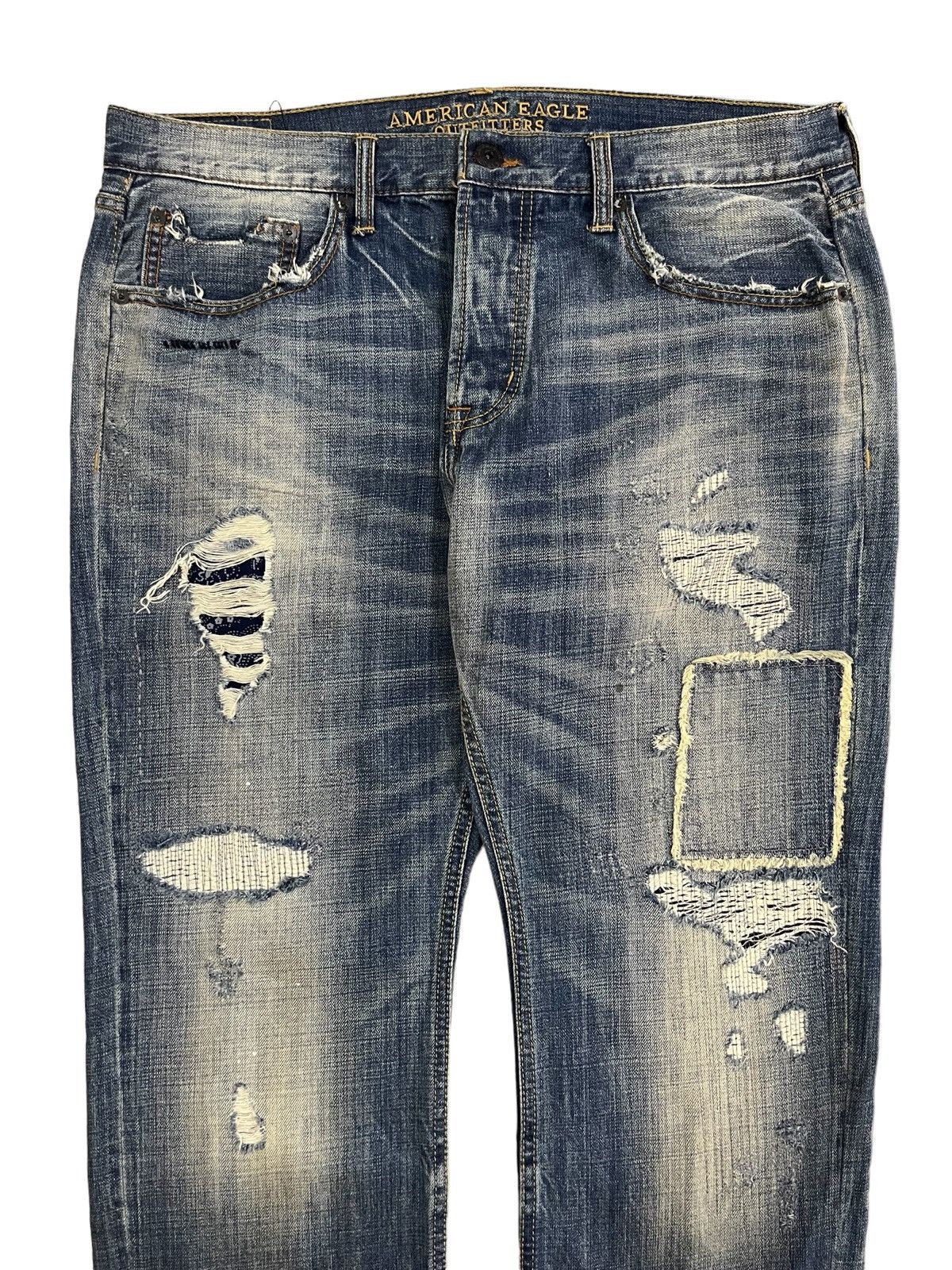 Le Grande Bleu (L.G.B.) Vintage American Eagle Outfitters Boro Distressed Loose Jean Size US 36 / EU 52 - 3 Thumbnail