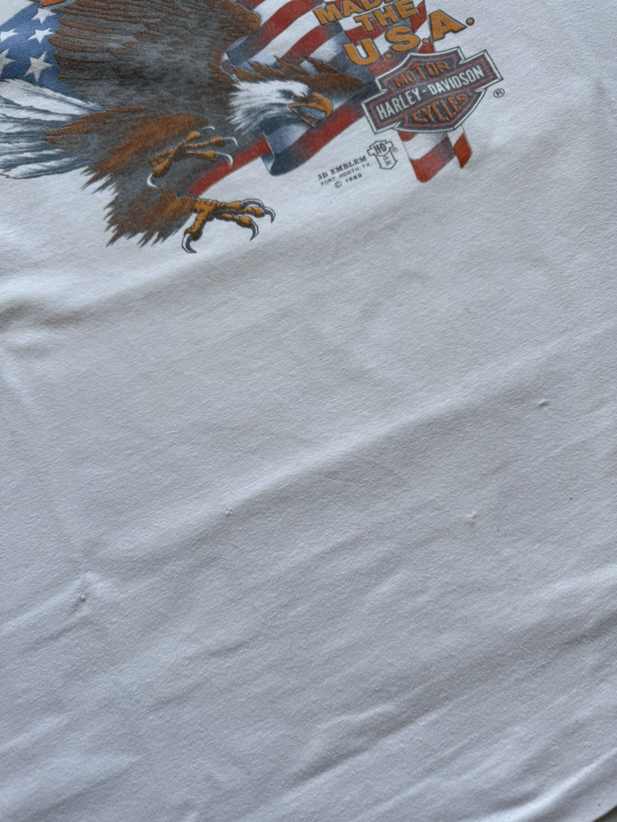 Harley Davidson Harley Davidson rare white tee 3d emblem 1989 USA Size US XL / EU 56 / 4 - 6 Thumbnail