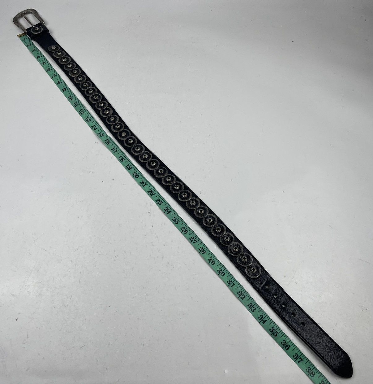 Japanese Brand rare design made in italy studded leather belt tc36 Size 36 - 6 Thumbnail