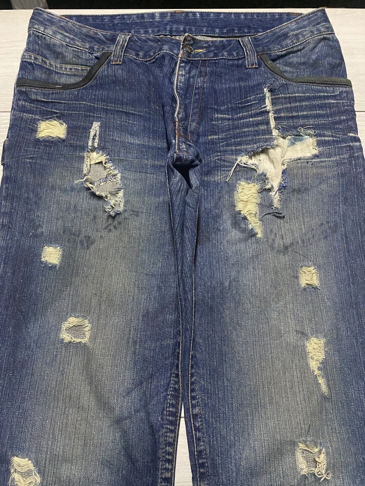 Raw State Raw Limited Edition Denim Distressed Slim Fit Jeans Size US 35 - 3 Thumbnail