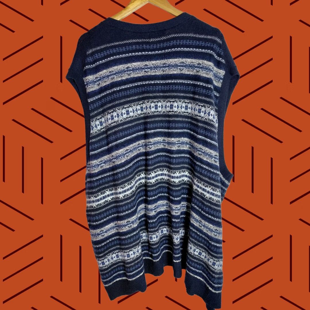 Old Navy OLD NAVY Blue Striped Knit Cardigan Sleeveless Big & Tall 4XL Mens Cardigan Lightweight Acrylic Open Front Seasonal Casual Size US XXL / EU 58 / 5 - 1 Thumbnail