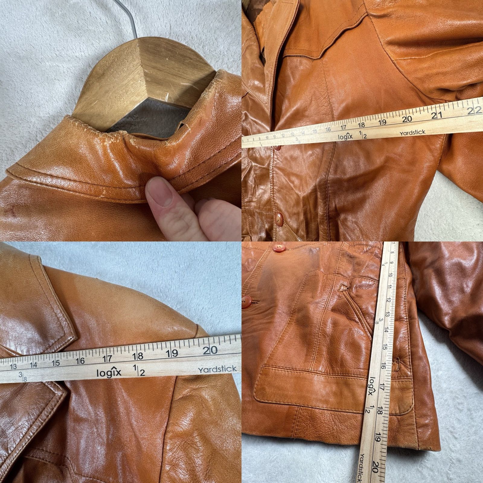Vintage VINTAGE Goya De Espan'a Leather Jacket Hipster Light Brown 42 Size US XS / EU 42 / 0 - 8 Thumbnail