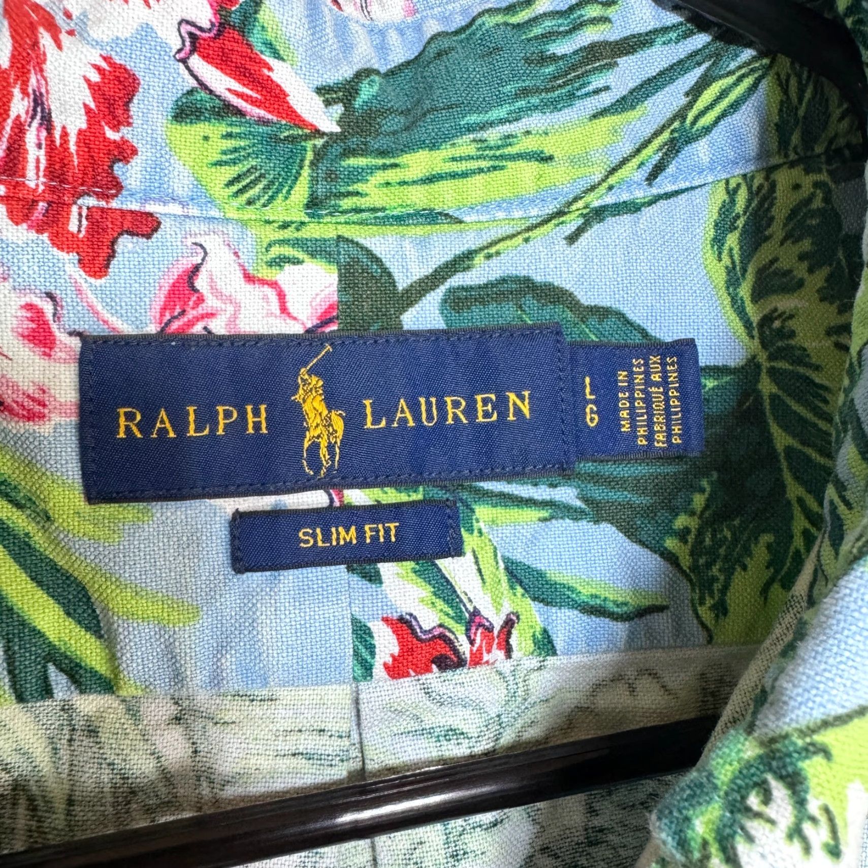 Polo Ralph Lauren VINTAGE Polo Ralph Lauren Slim Fit Floral Aloha Button Down Short Sleeve Oxford Shirt L Size US L / EU 52-54 / 3 - 2 Thumbnail