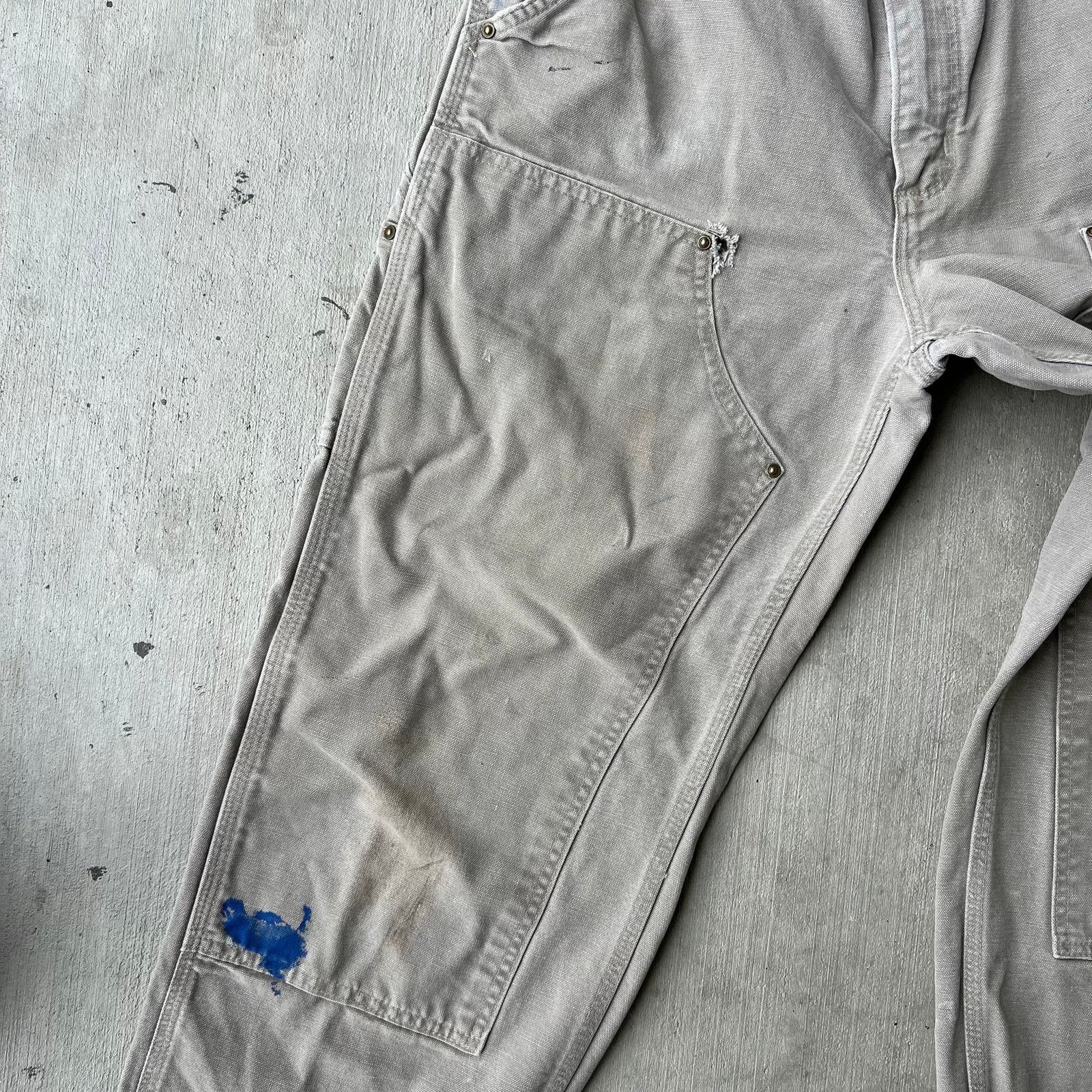 Carhartt × Vintage Carhartt DES gray double knee work wear carpenter pants Size US 33 - 12 Thumbnail