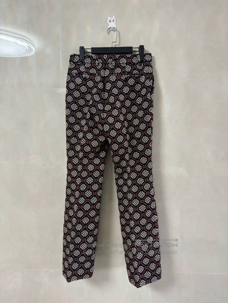 Gucci Gucci Knitted full-print double G logo diamond-shaped jacq Size US 26 / EU 42 - 2 Thumbnail
