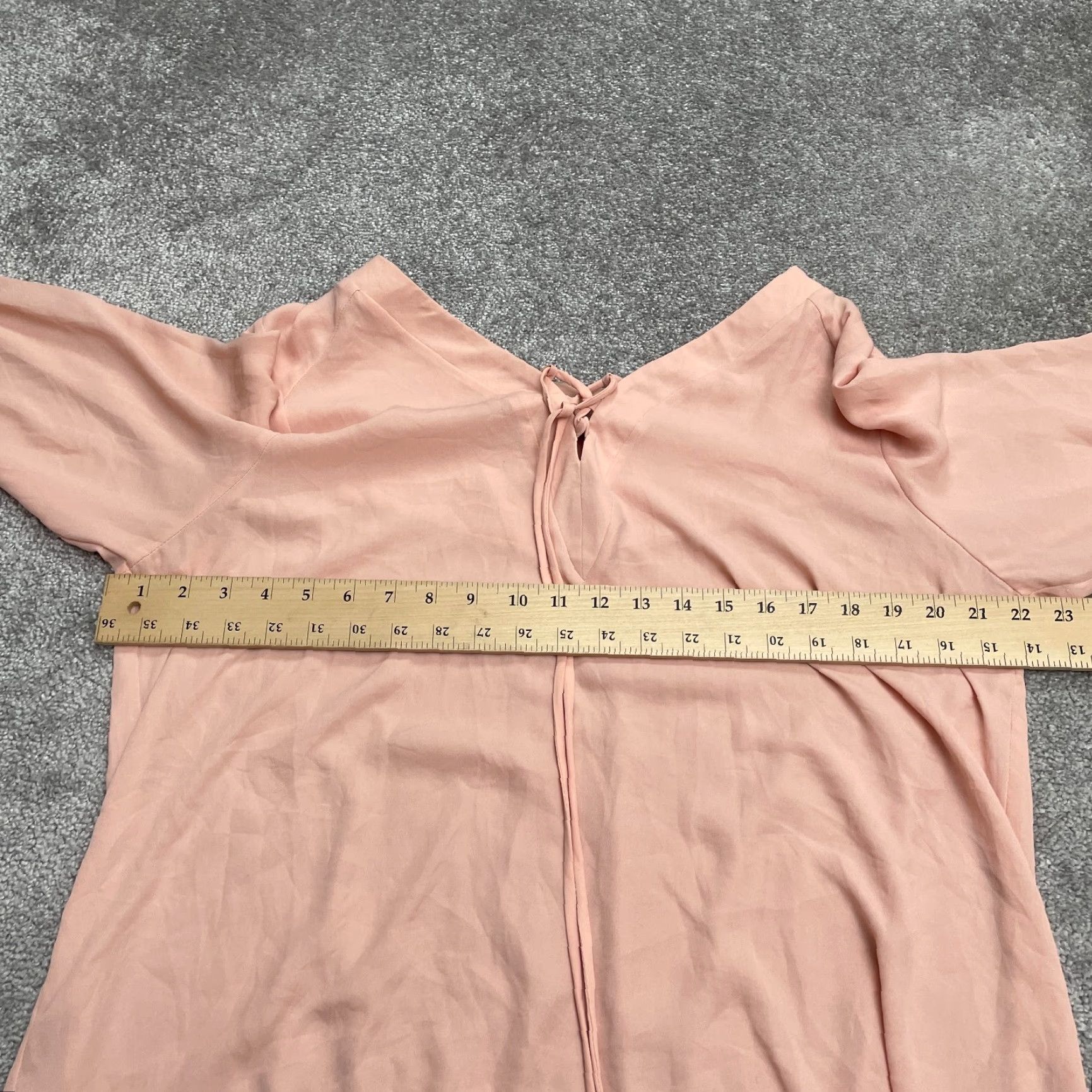 Vintage Roz & Ali Blouse Shirt Womens 1X Orange V-Neck Long Sleeve Chiffon Tunic Casual Workwear Modern Classic Size XL / US 12-14 / IT 48-50 - 6 Thumbnail