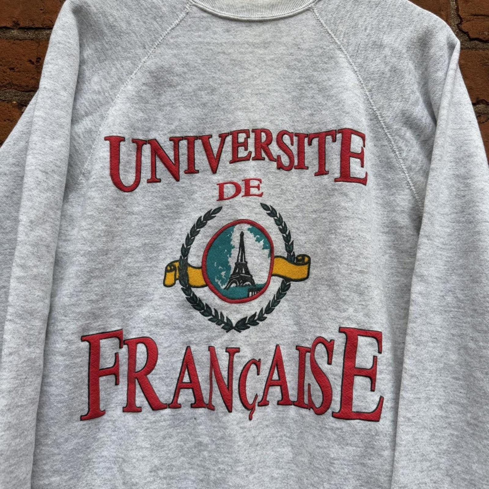 Tultex vintage universite de francaise crewneck sweatshirt 80s M/L Size US M / EU 48-50 / 2 - 3 Thumbnail