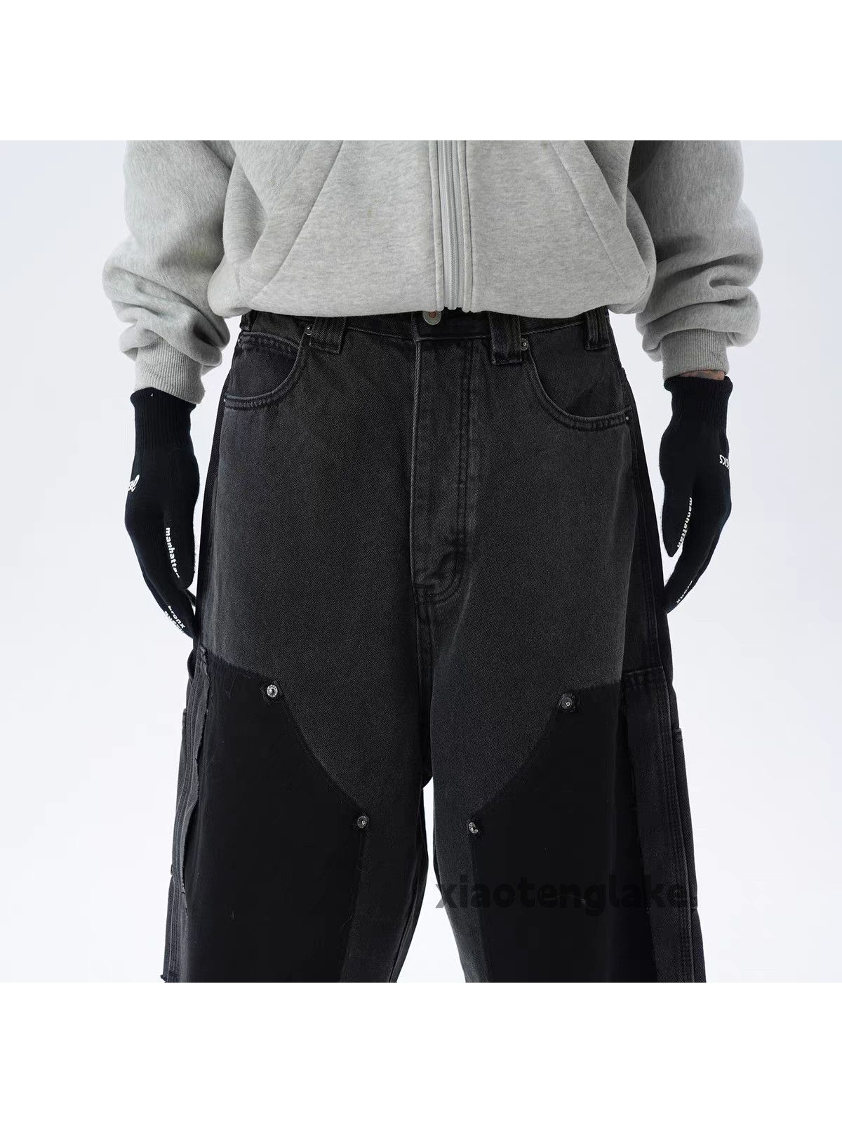 Vintage xz denim wide Leg loose hiphop y2k carpenter shorts Size US 31 - 3 Thumbnail