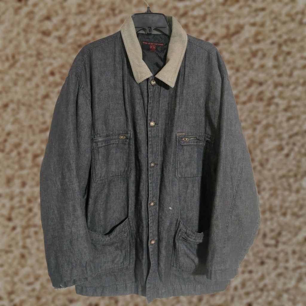 Denime VINTAGE Dodge Ram Tough Trucks Button Denim Chore Barn Coat Jacket Black Men's XL Size US XL / EU 56 / 4 - 1 Thumbnail