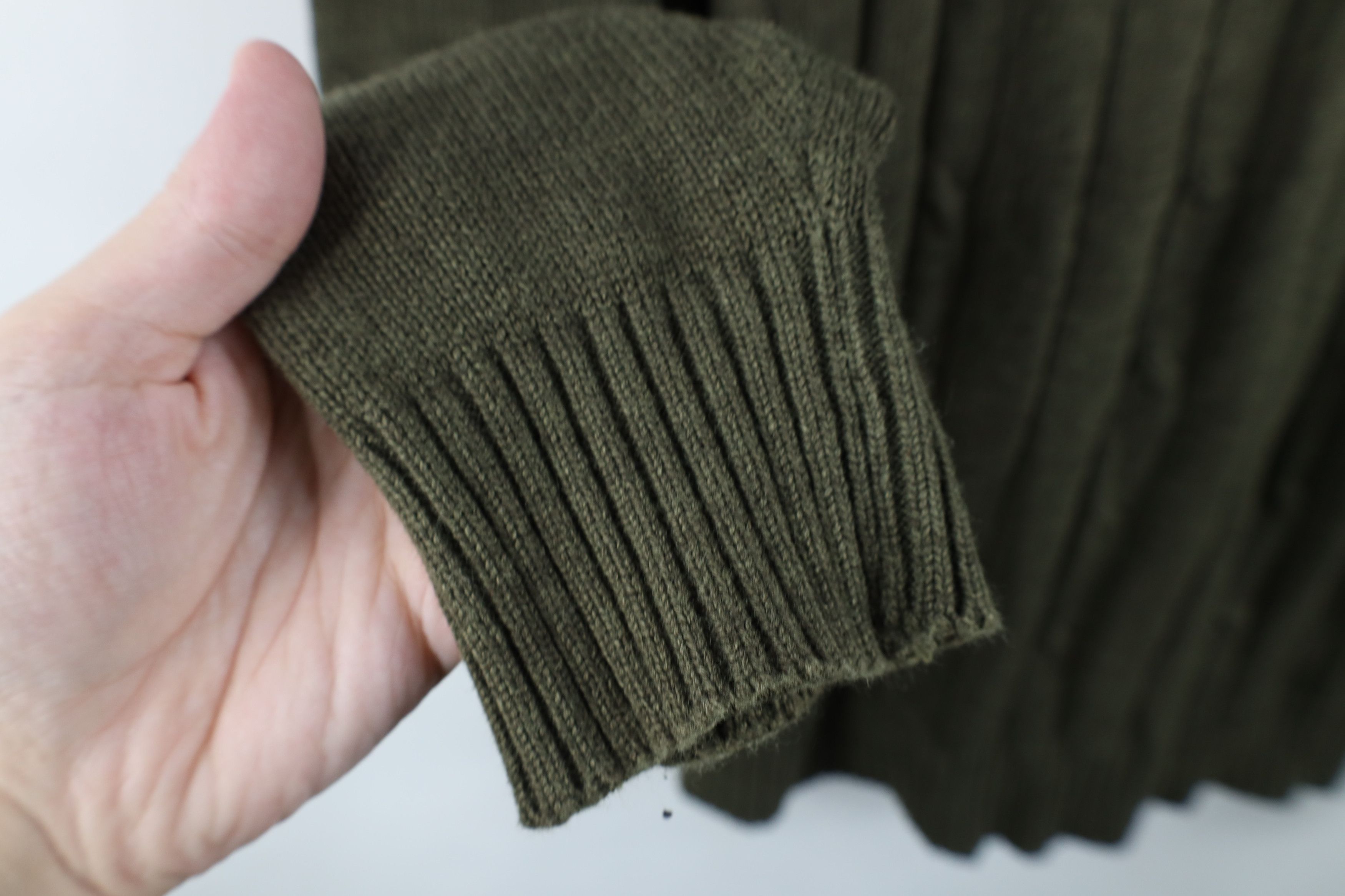 Vintage Vintage 90s Streetwear Blank Chunky Cable Knit Sweater Green Size US L / EU 52-54 / 3 - 7 Thumbnail