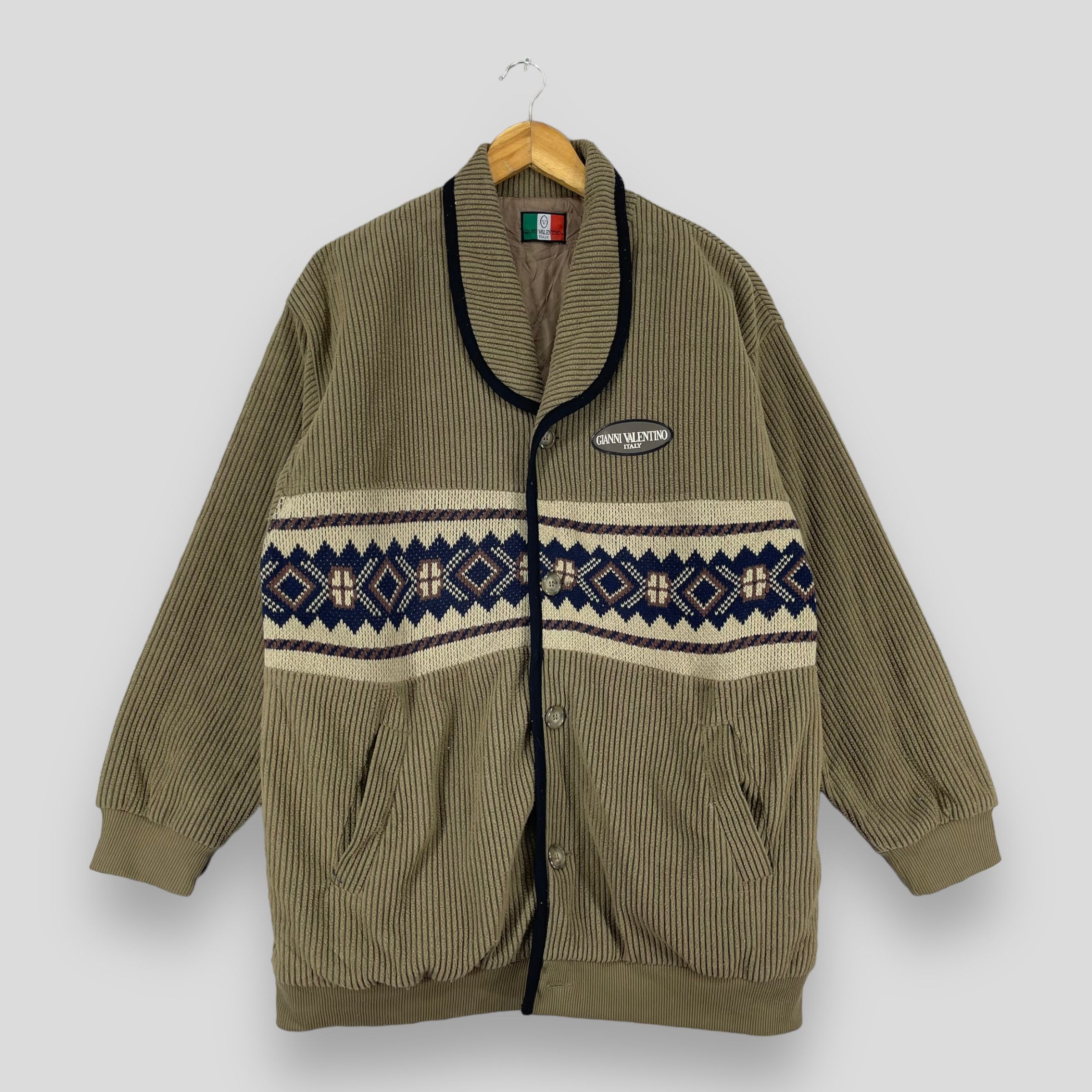 GIANNI VALENTINO Abstract Stripes Style Parka Cold Jacket