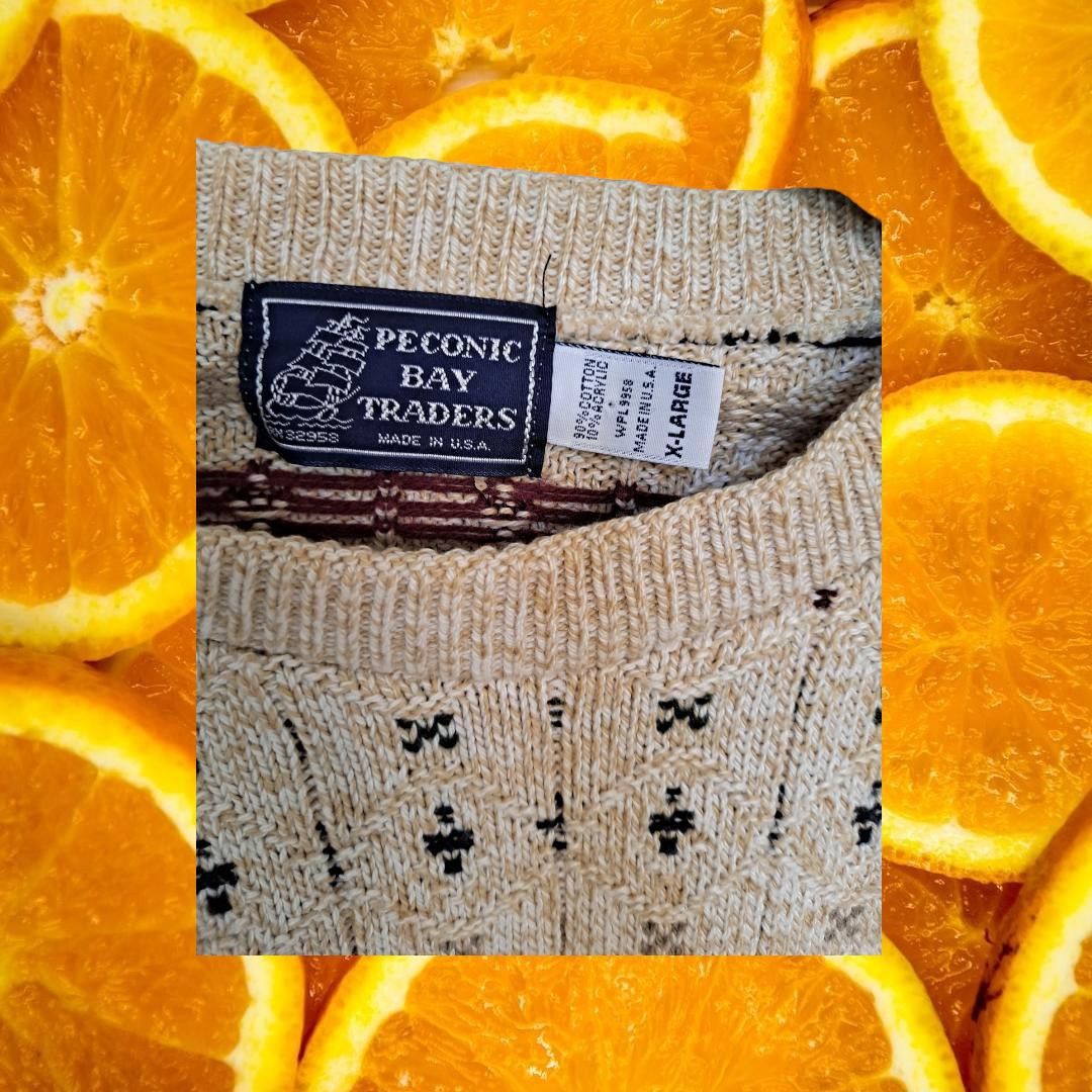 Other Peconic Bay Traders Tan with Design Crew Neck Sweater Size X Size US XL / EU 56 / 4 - 3 Thumbnail