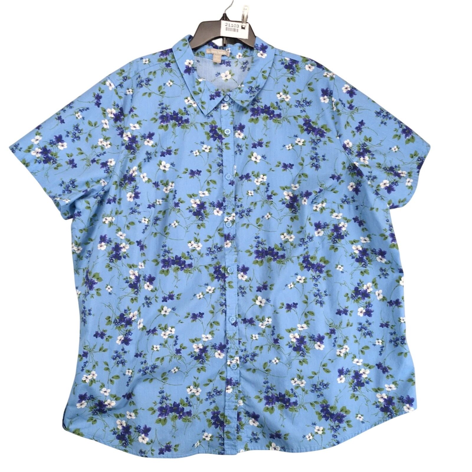 Other Woman Within Sky Blue Pretty Bloom Button Up Shirt 3X Plus Size 3XL / US 20-22 - 1 Thumbnail