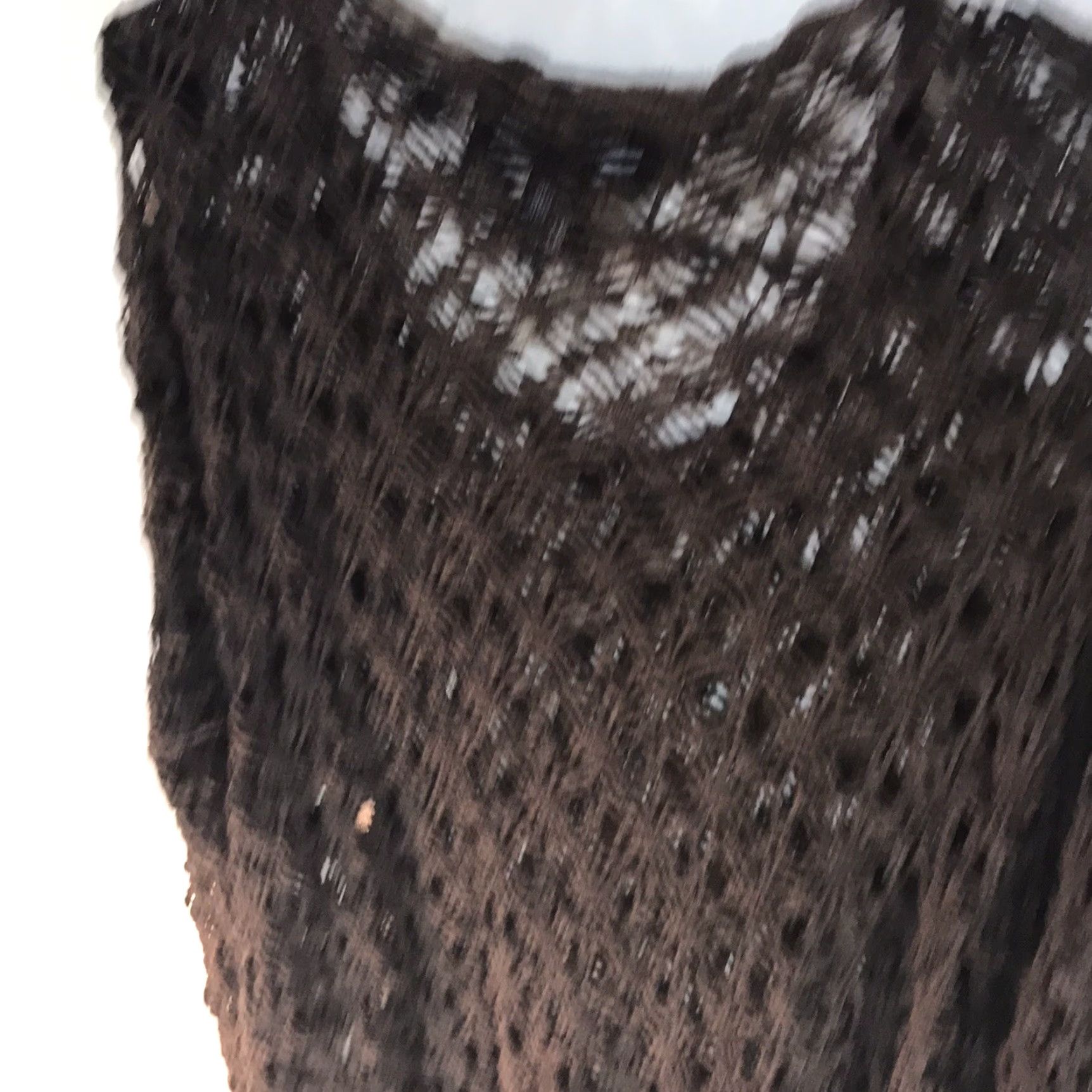 Vintage Parisian Signature Woman Sweater Pullover Knit Crochet Long Sleeve Brown 2X Women's Fall Winter Spring Casual Size XXL / US 16-18 / IT 52-54 - 4 Thumbnail