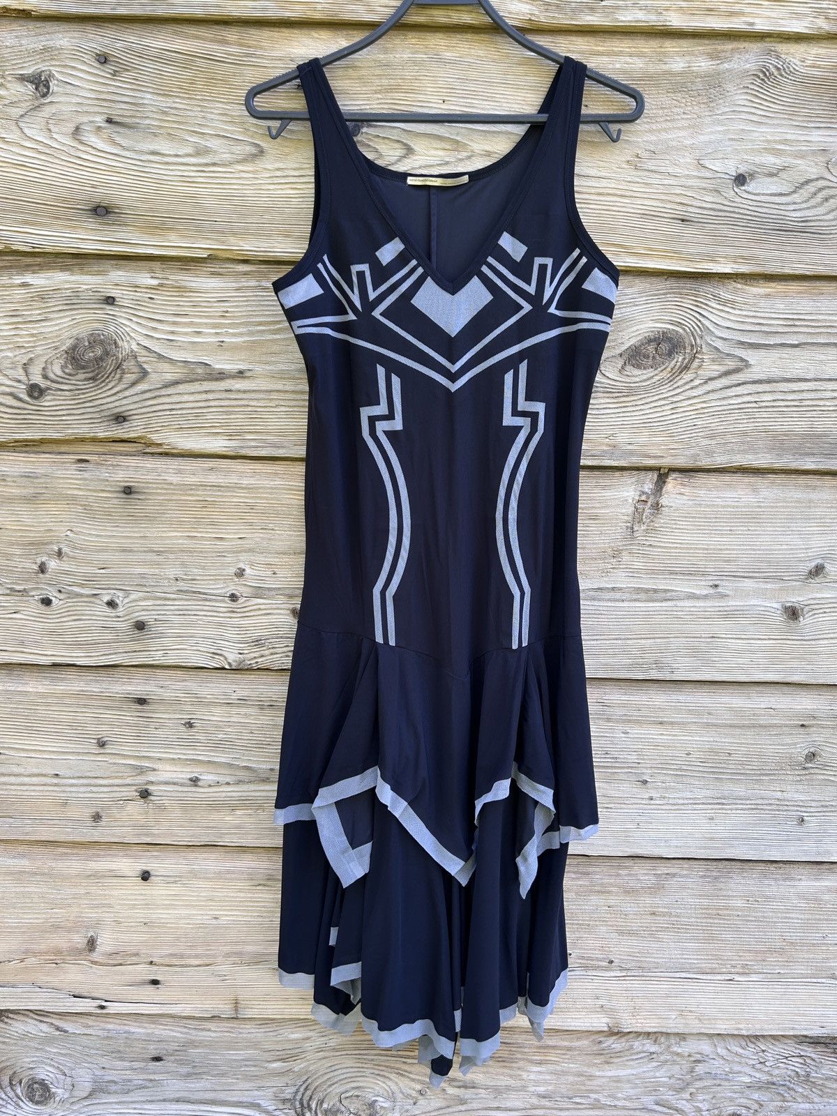 00s Vintage Marithe Francois Girbaud Cyberpunk Mid Dress