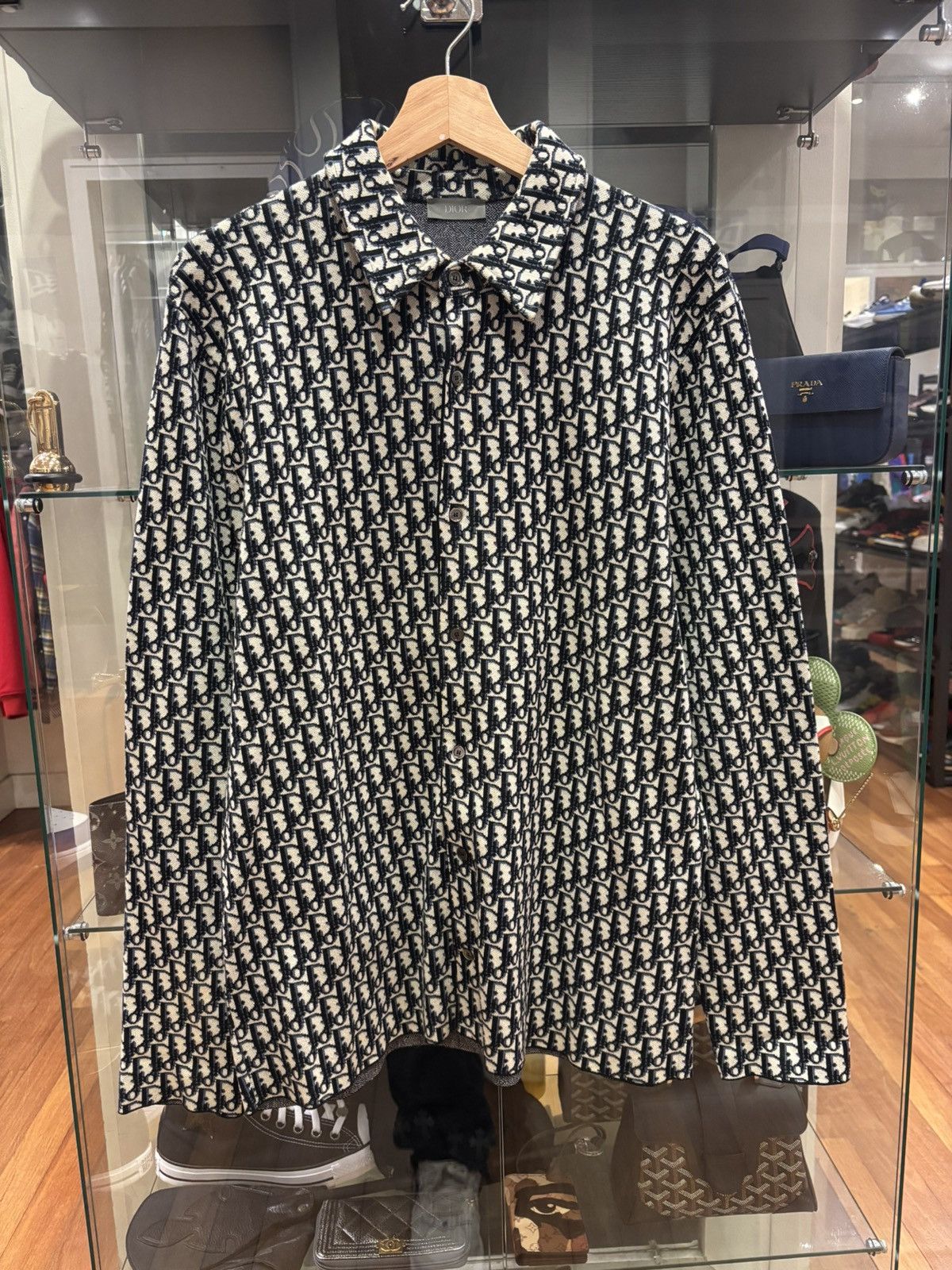 Dior Dior Knit Monogram Button Up Shirt Size US M / EU 48-50 / 2 - 1 Thumbnail