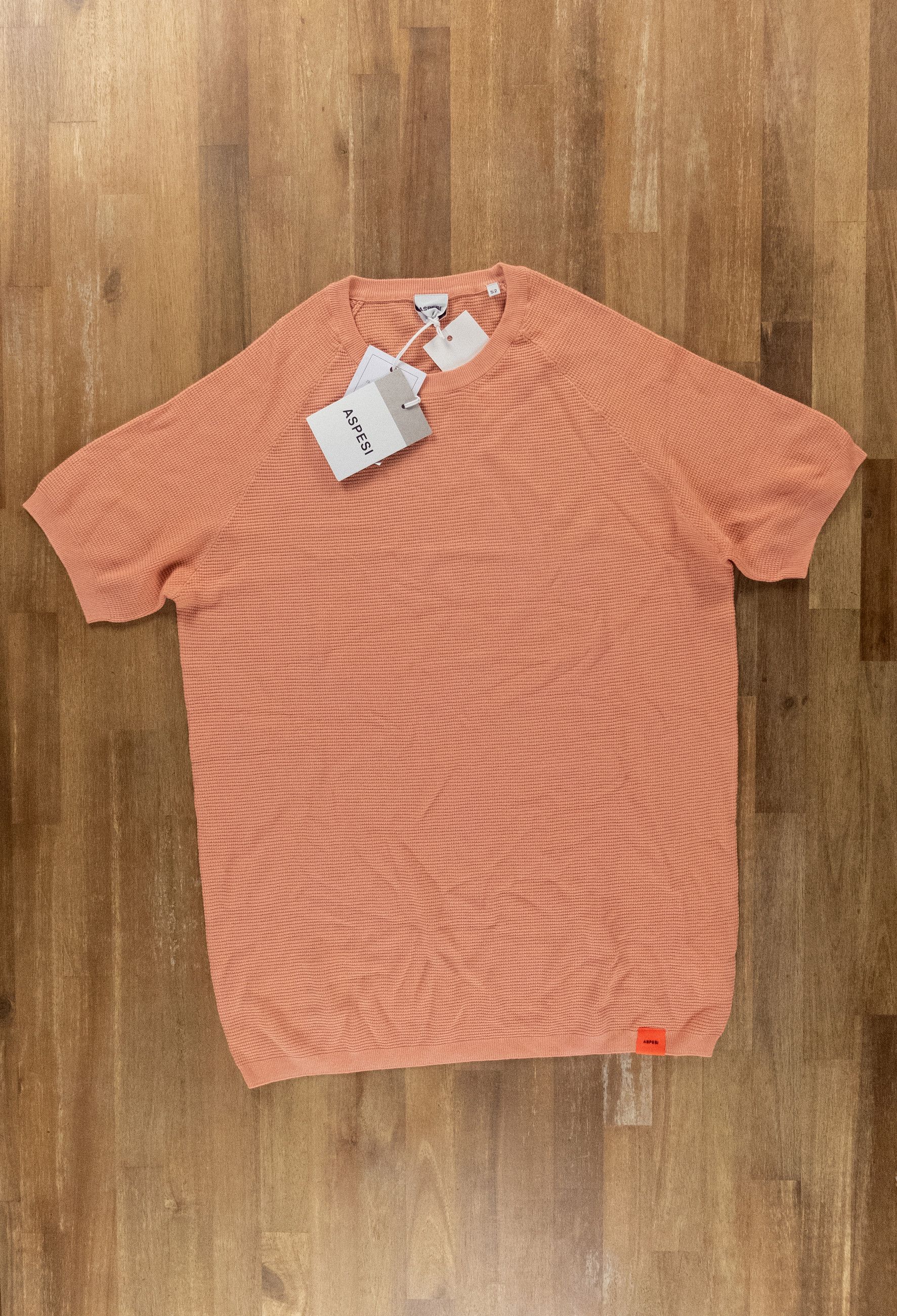 Aspesi ASPESI salmon pink knit cotton t-shirt Size XL / 52 IT q Size US XL / EU 56 / 4 - 1 Thumbnail