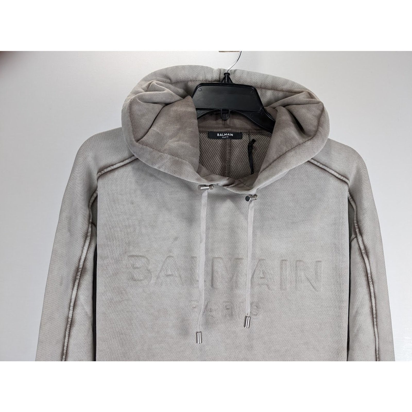 Balmain o1rshd1 Washed Hoodie in Grey Size US M / EU 48-50 / 2 - 5 Thumbnail