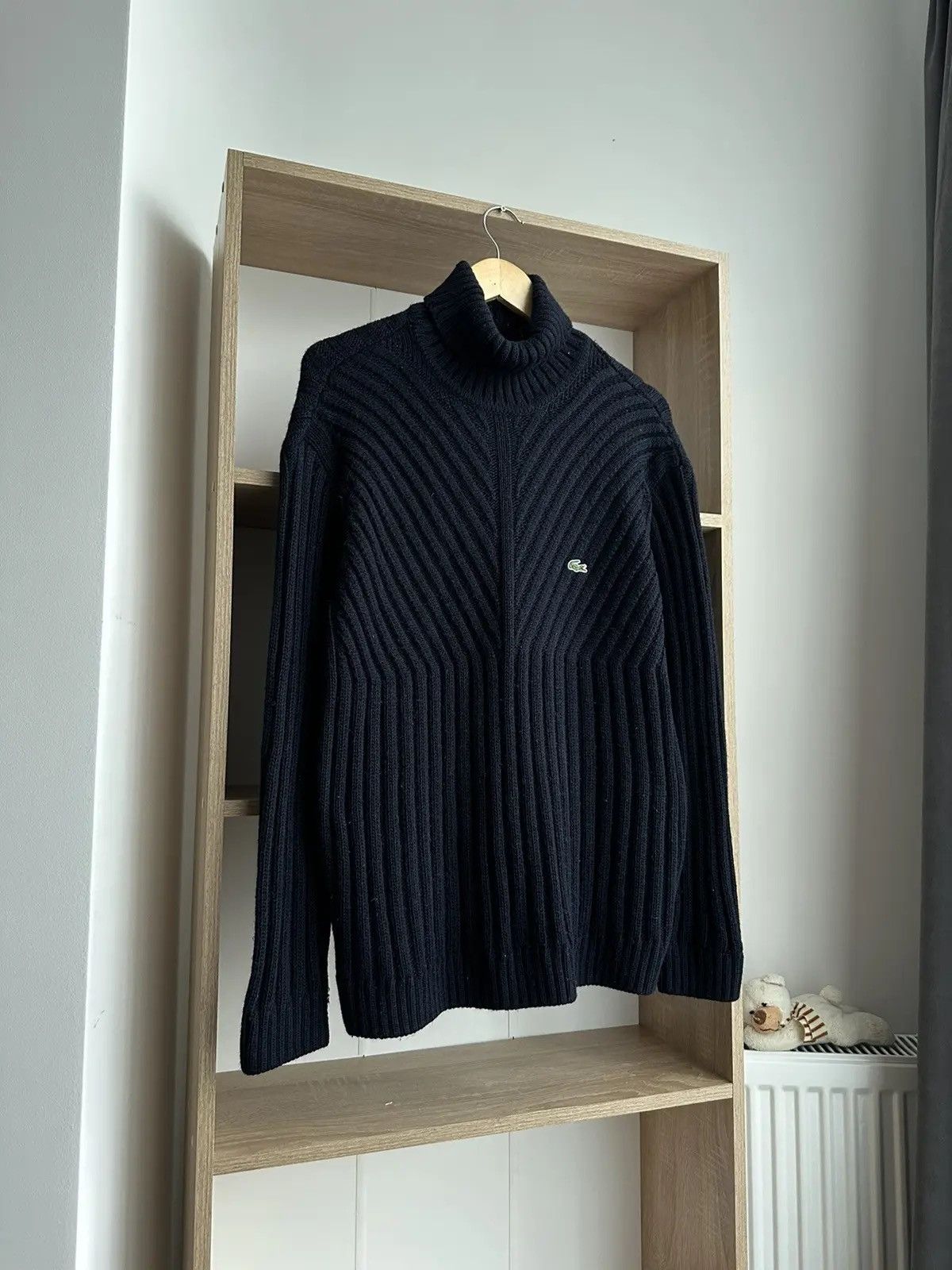 Lacoste × Vintage Vintage Lacoste Turtleneck Knitted Wool Blue Sweater Size US M / EU 48-50 / 2 - 7 Thumbnail