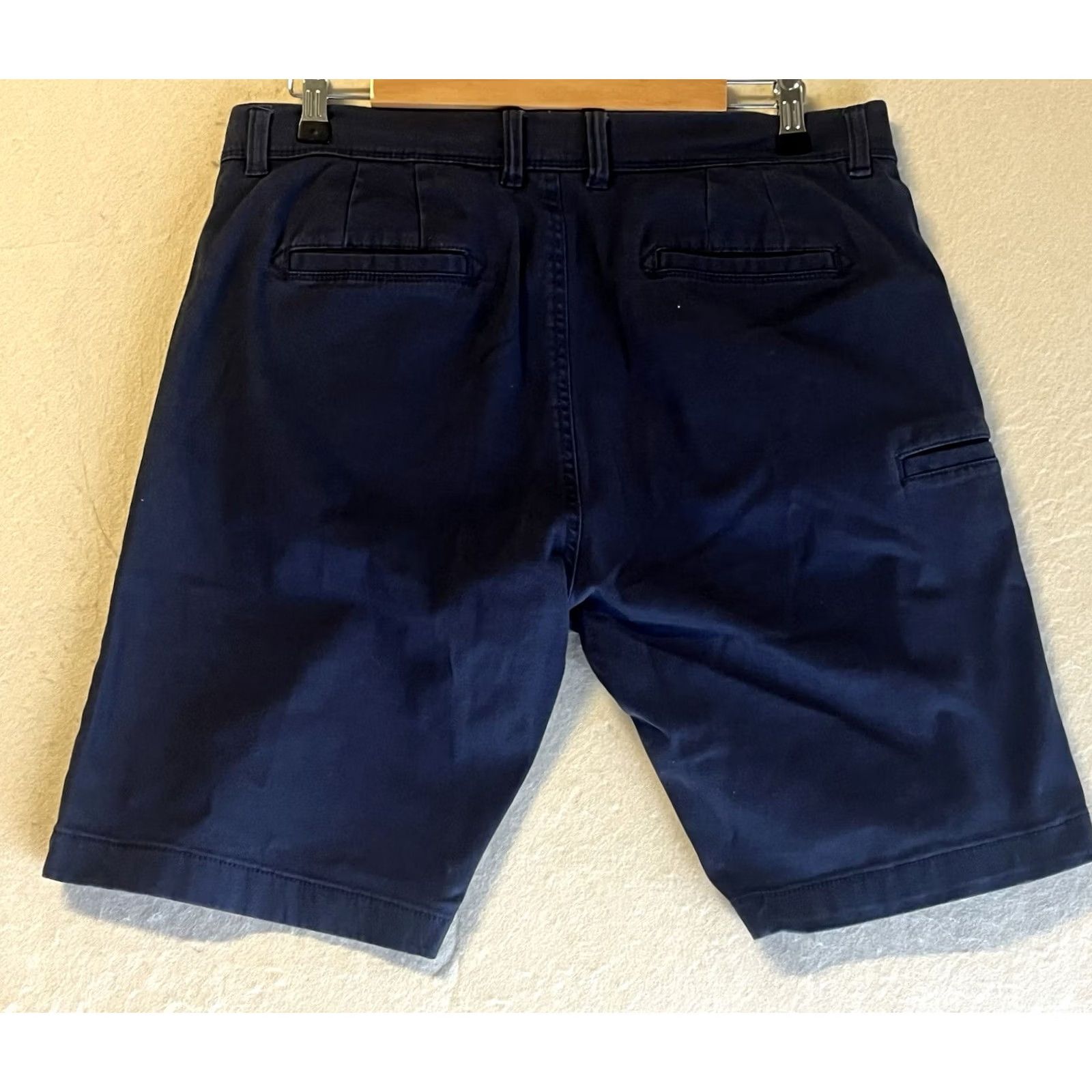 Vintage Stitches & Rivets Mens Blue Shorts Casual Comfort Drawstring Waist Size 34 Chino Pockets Relaxed Regular Front Flat Knit Cotton Blend Size US 34 / EU 50 - 2 Thumbnail