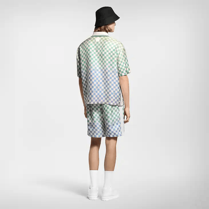 Louis Vuitton Damier Gradient Printed Silk Shorts Size US 28 / EU 44 - 4 Thumbnail