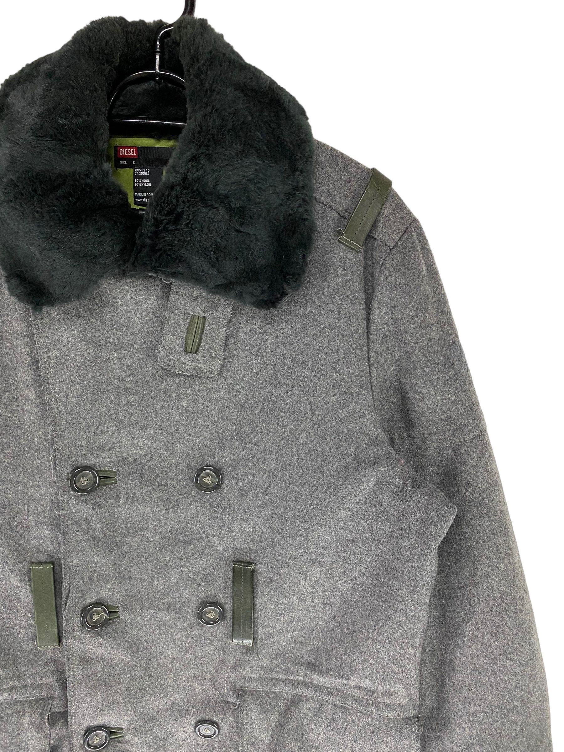 Designer × Diesel 2000s Diesel mod tac fur war double breasted wool coat Size US S / EU 44-46 / 1 - 5 Thumbnail