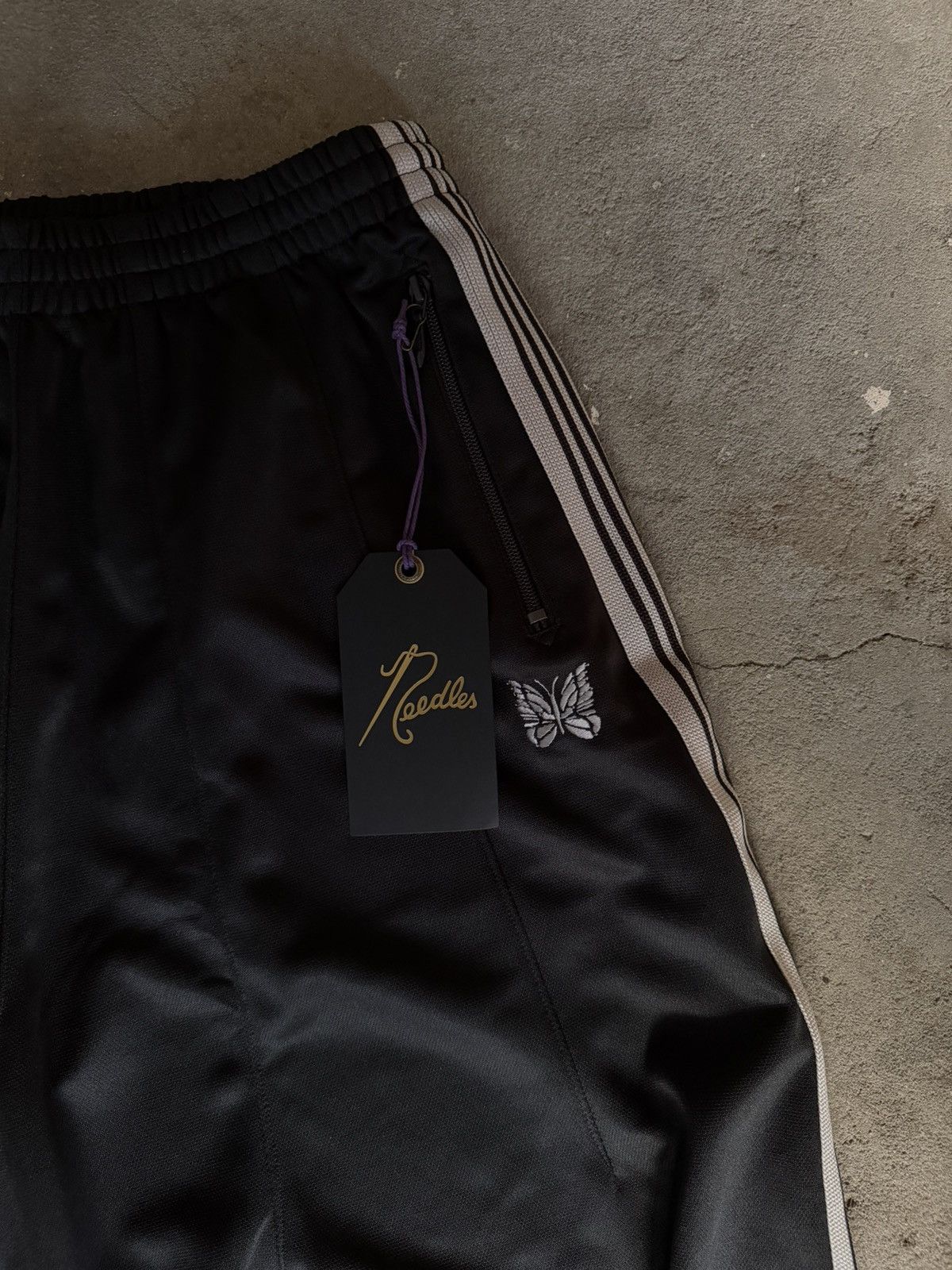 Needles Needles HD Track Pants Poly Smooth Black/White Size US 30 / EU 46 - 2 Thumbnail