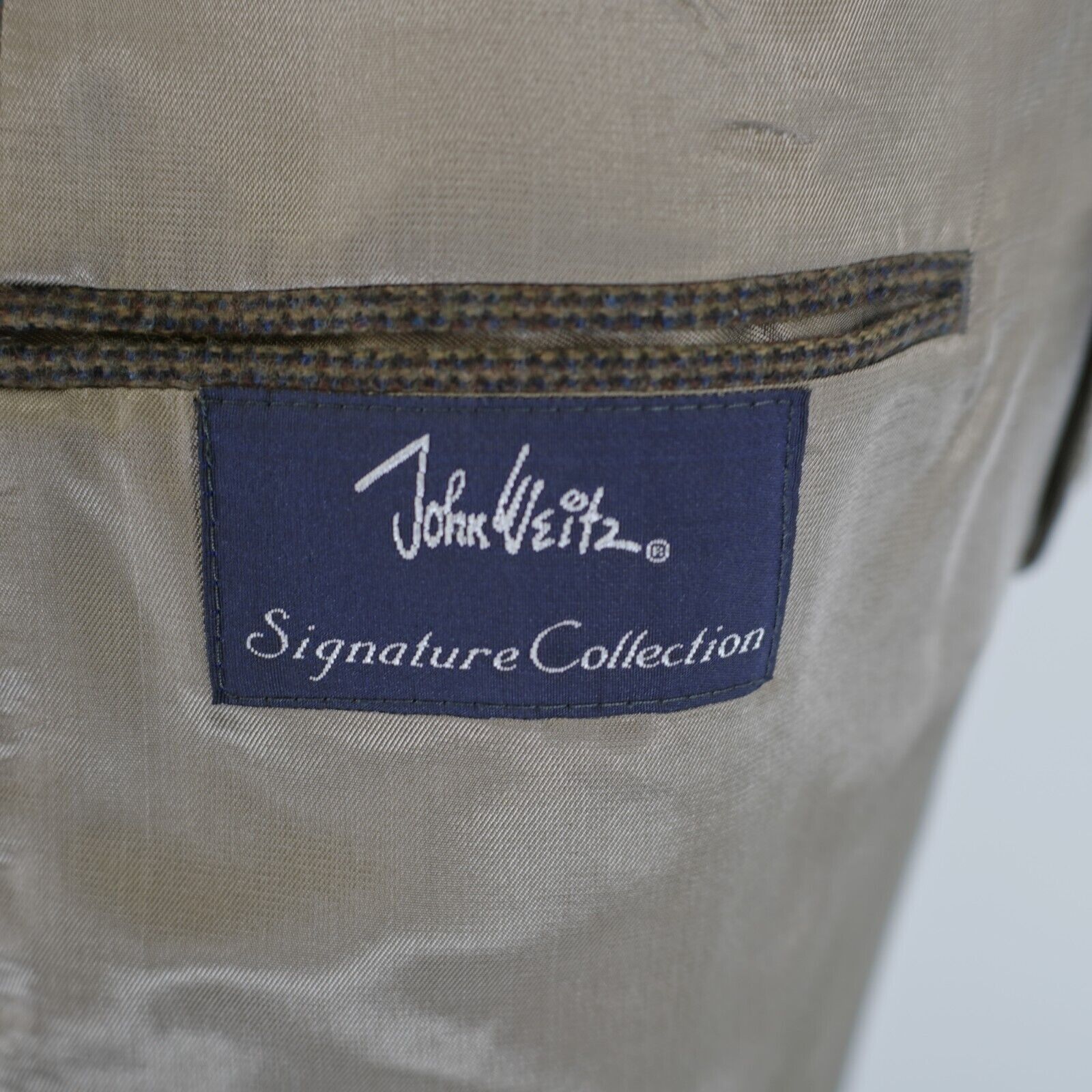 John Weitz John Weitz Signature Soft Tweed Wool Camel Hair Brown Blue C Size 40L - 8 Thumbnail