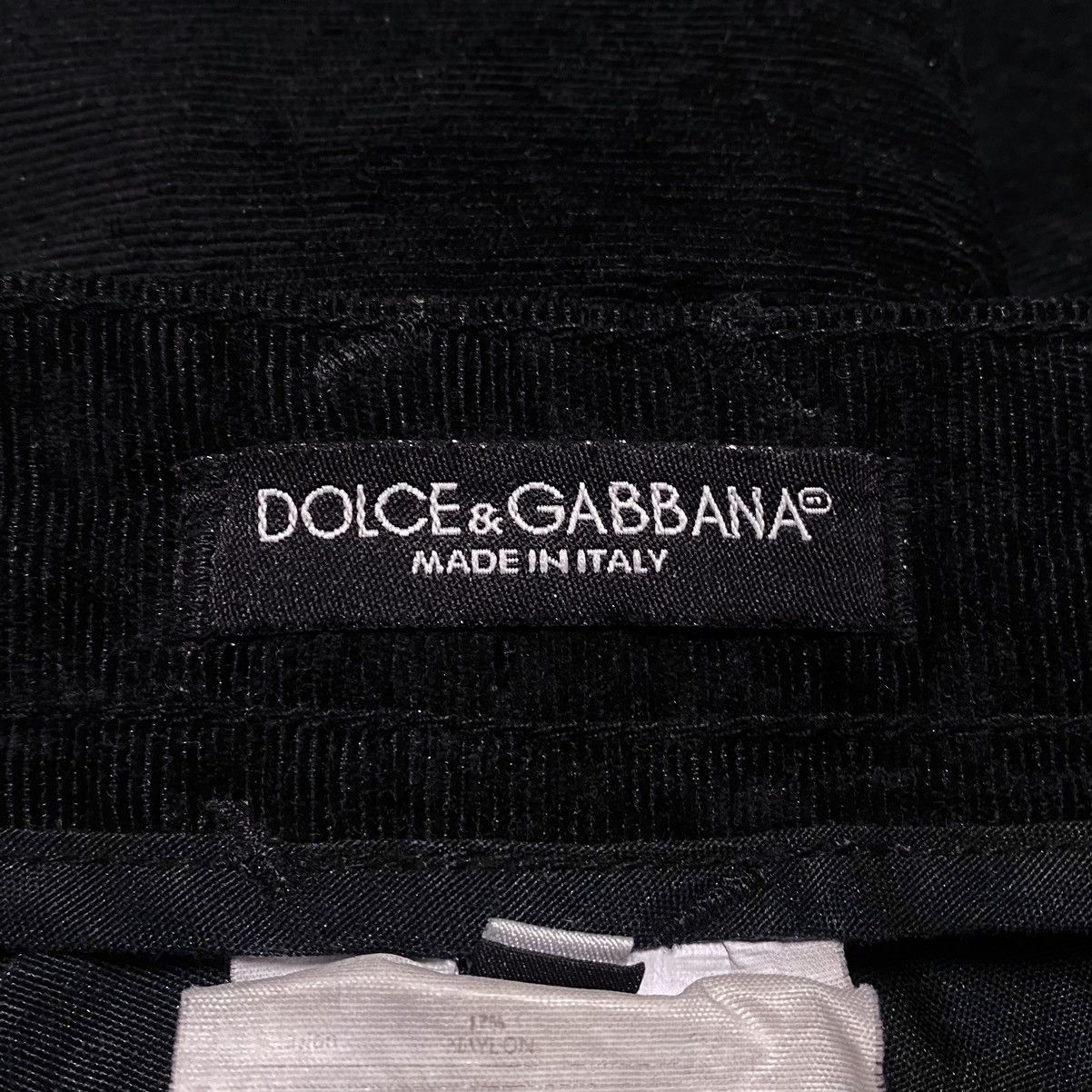 Dolce & Gabbana Women's Vintage D&G Black Corduroy Pattern Trousers Velvet Size 26" / US 2 / IT 38 - 12 Thumbnail