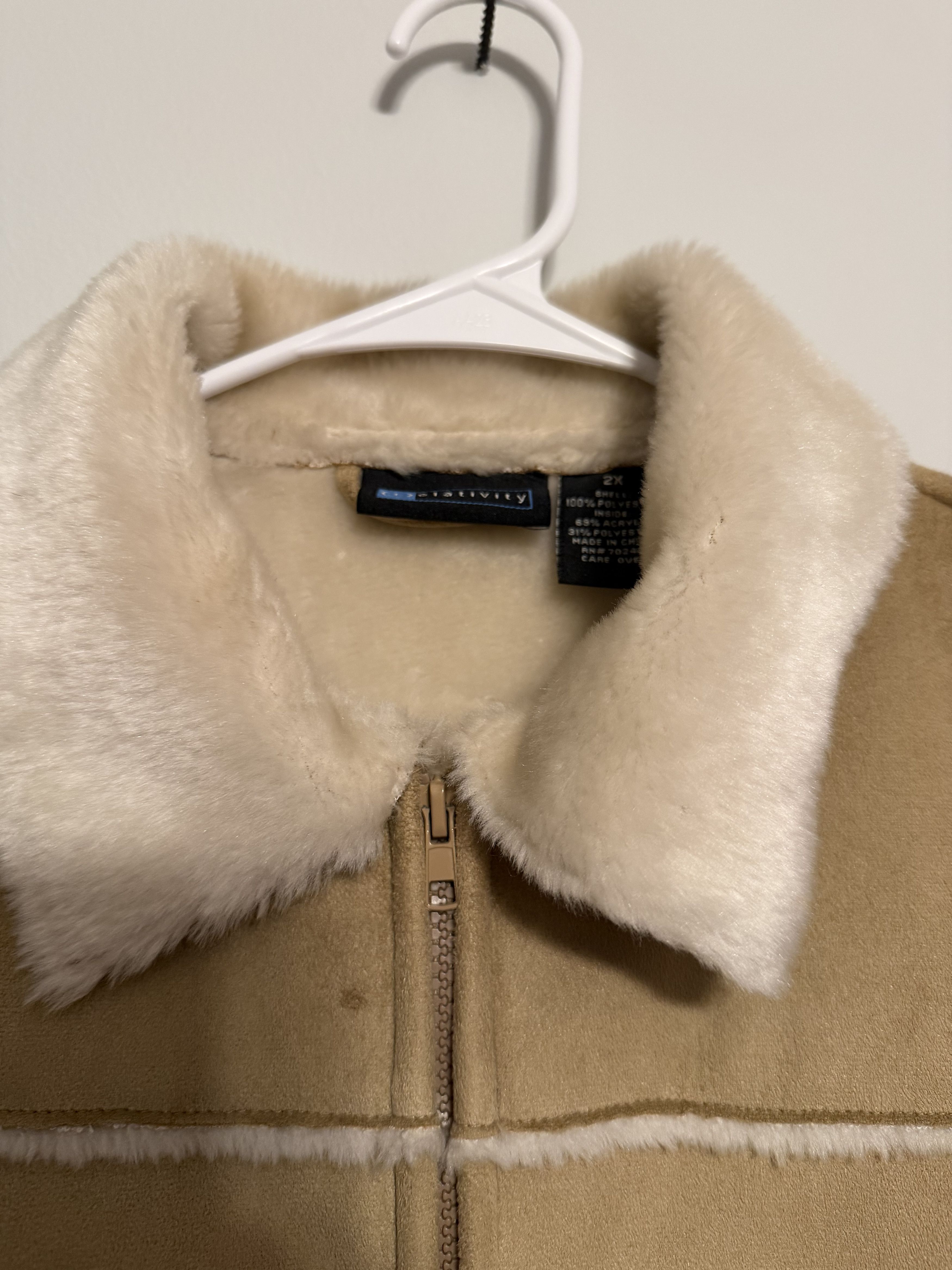 Other Vintage-Inspired Faux Shearling Suede Vest – Women's Size 2X Size XXL / US 16-18 / IT 52-54 - 3 Thumbnail