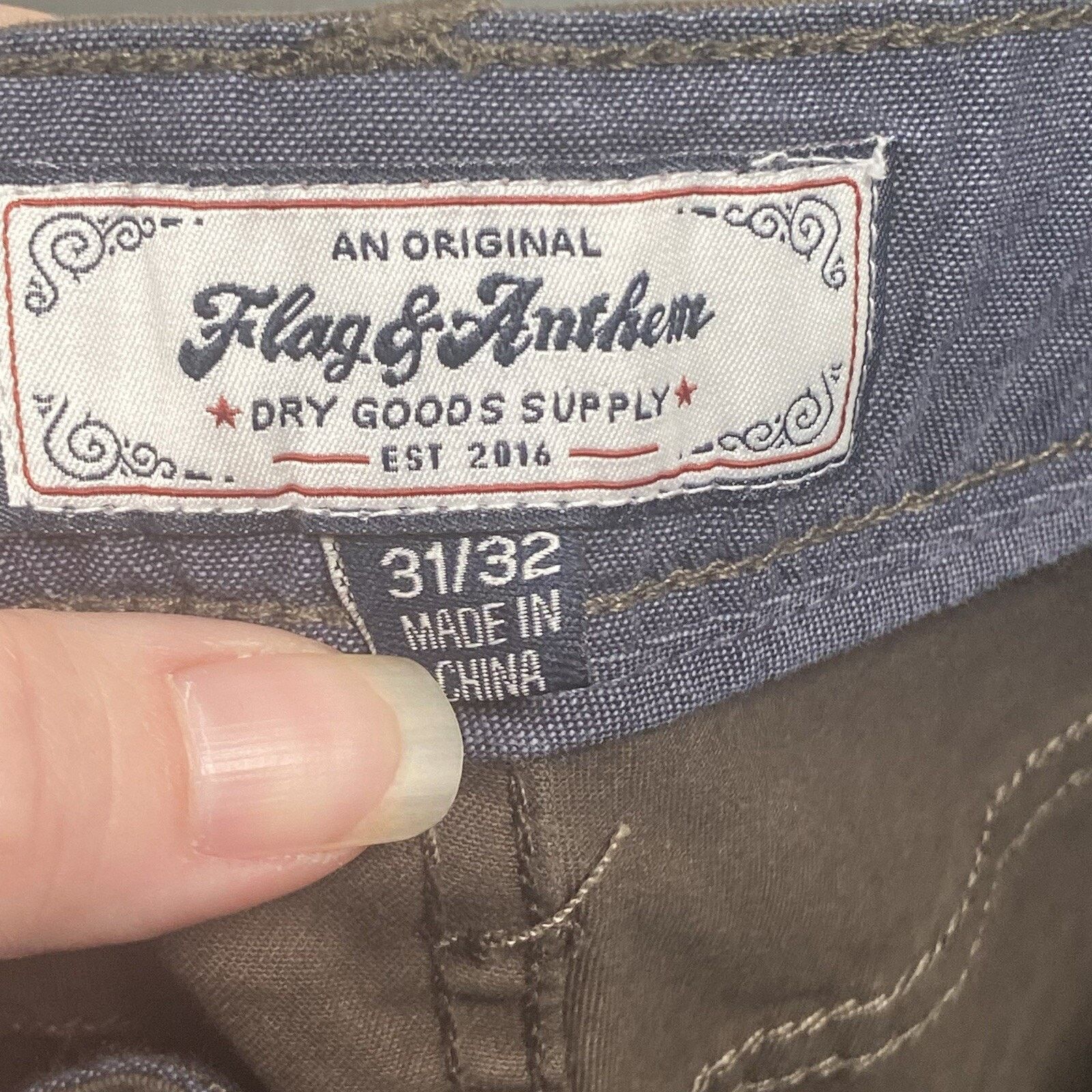 Flag & Anthem Flag & Anthem Jeans Men's Fits 33x32 Olive Portland Relaxed Size US 31 - 3 Thumbnail