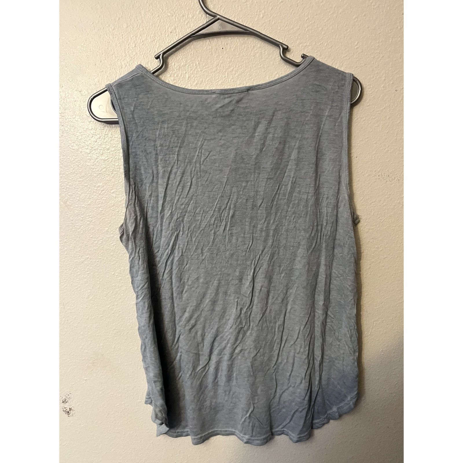 Vintage Jane + Delancey Blue Womens Tank S Henley Stretch Ribbed Knit Casual Top Size S / US 4 / IT 40 - 2 Thumbnail