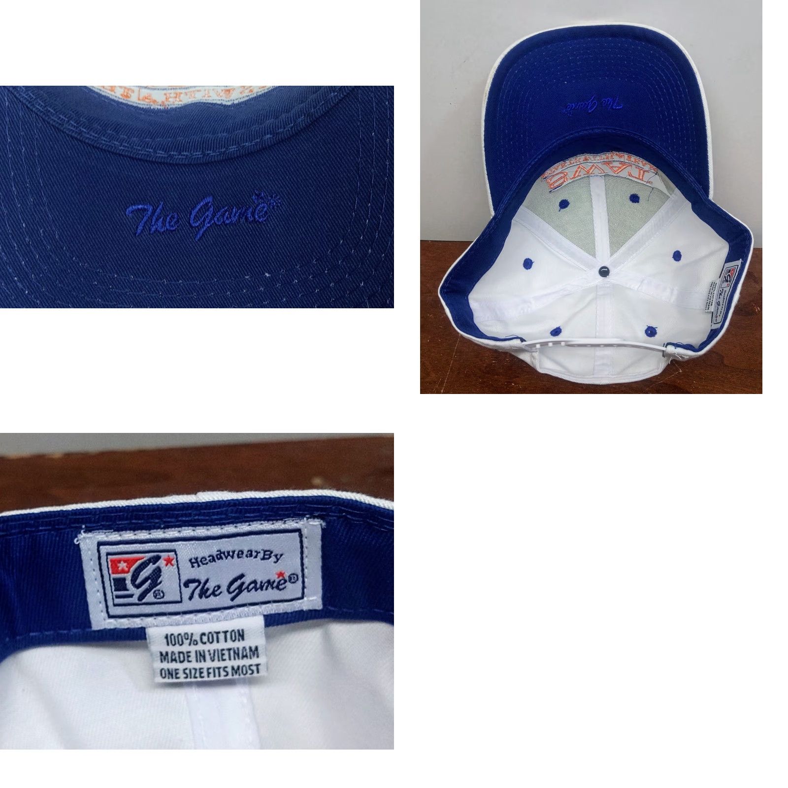 Vintage VINTAGE The Game S.W.A.T. White Hat Baseball Cap Casual Adjustable Cotton Twill Cap Men’s Sports University Outdoor Lightweight Breathable Size ONE SIZE - 8 Thumbnail