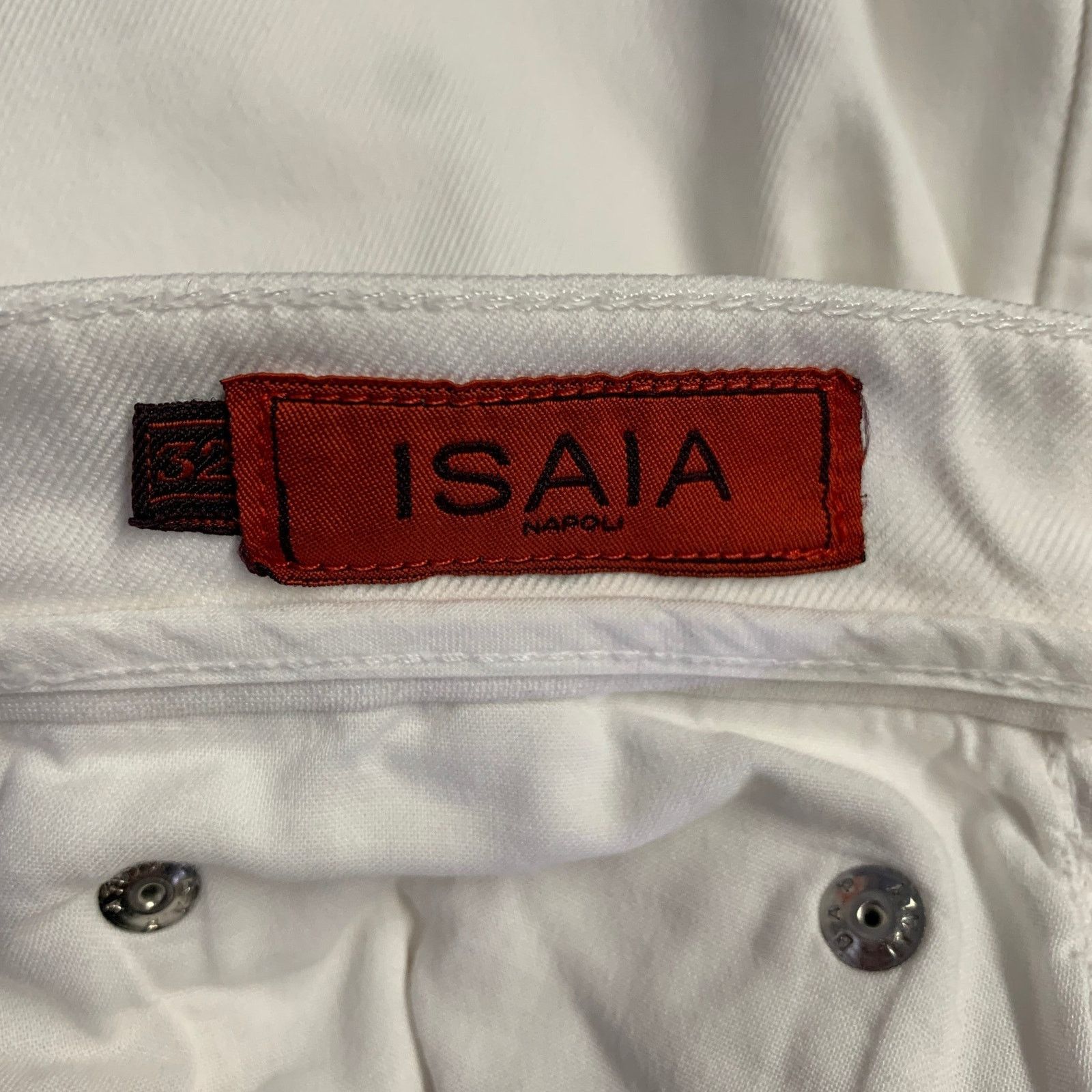 Isaia ISAIA Size 32 White Cotton Blend Straight Jeans Size US 32 / EU 48 - 4 Thumbnail
